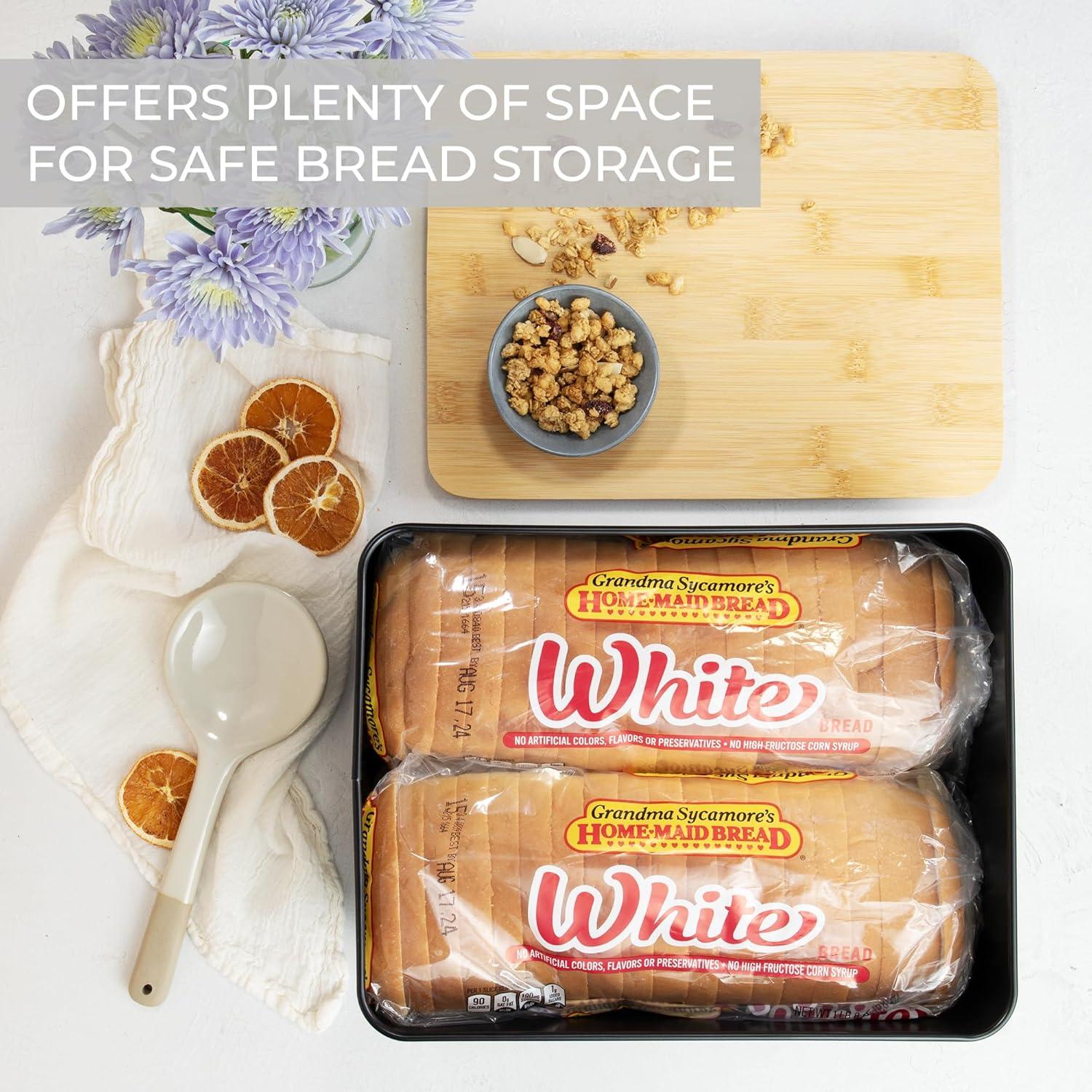 Caja de Pan ZICOTO con Tapa de Bambú - 29.2x12.7x22.9 cm