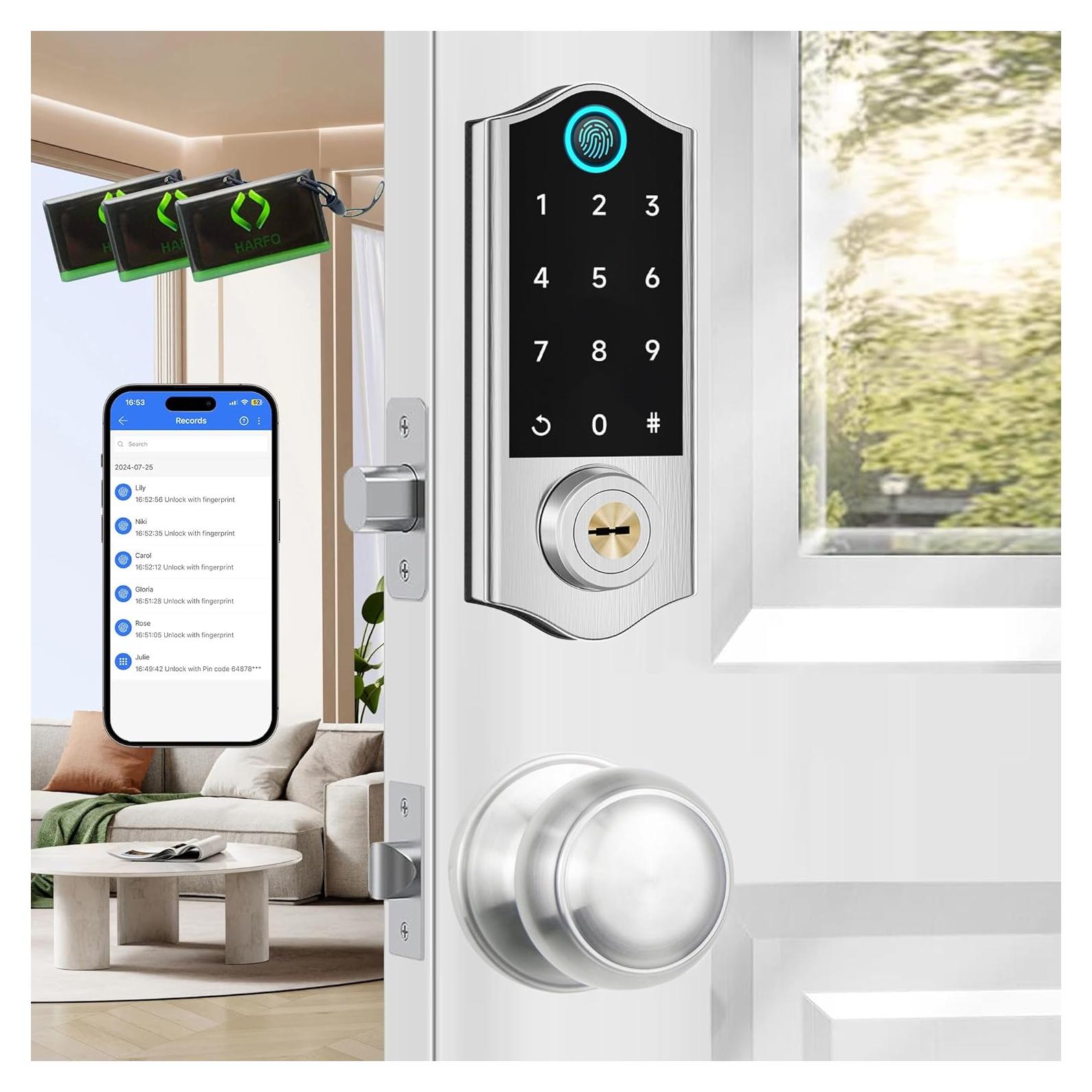 Cerradura Inteligente Biométrica Harfo DA2K-SN con App y Auto Bloqueo