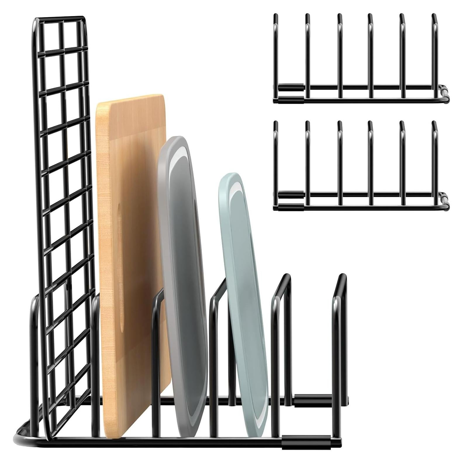 Organizador de Tablas de Cortar Fikoksol 2 Piezas Metal Negro