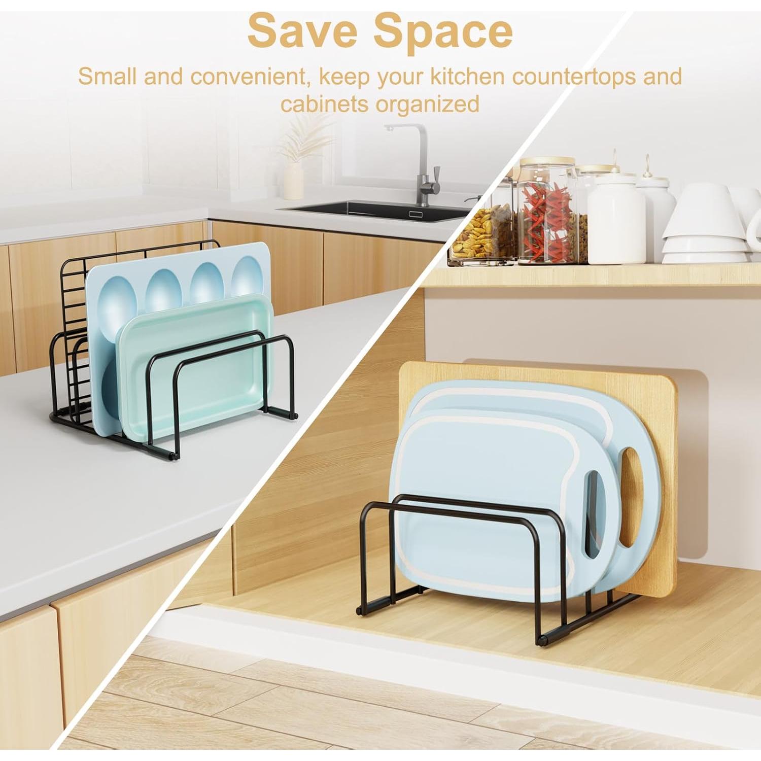 Organizador de Tablas de Cortar Fikoksol 2 Piezas Metal Negro