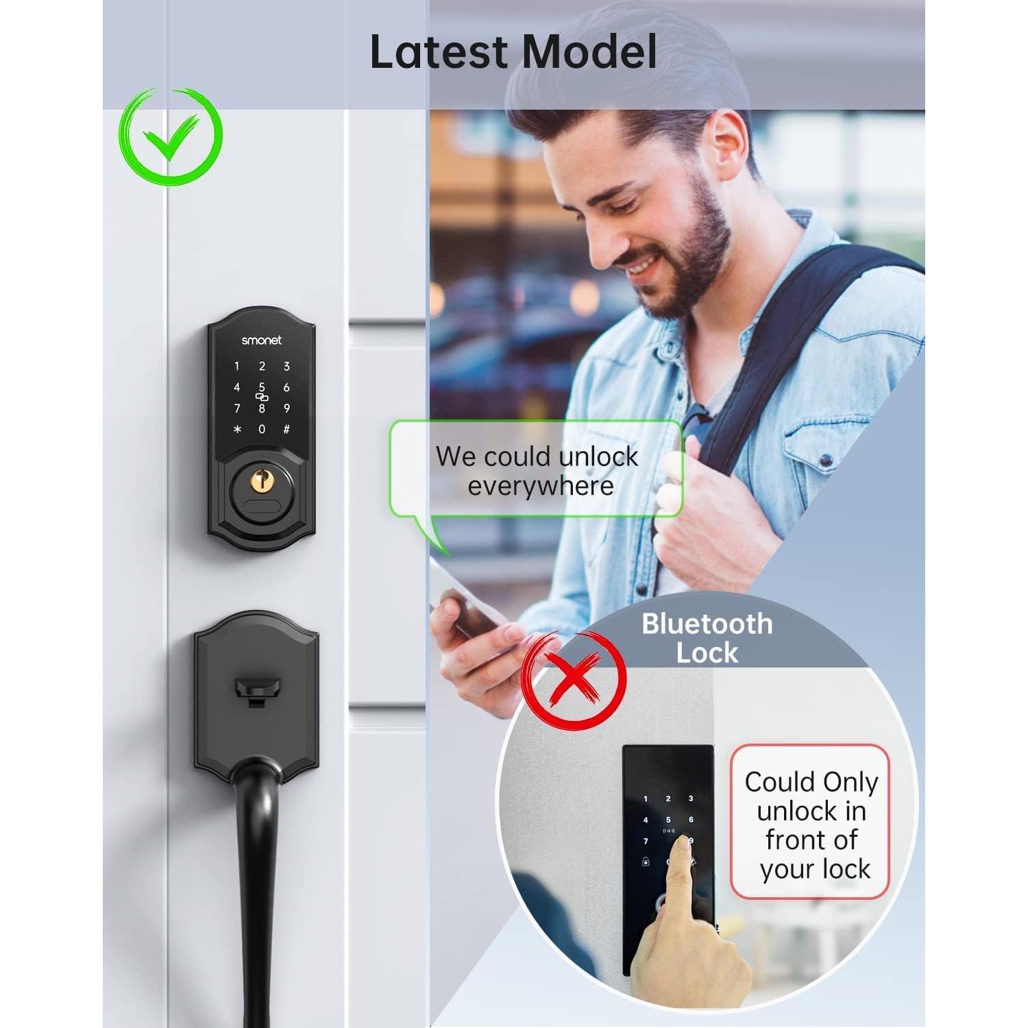 Cerradura Inteligente SMONET con Teclado Digital y Bluetooth