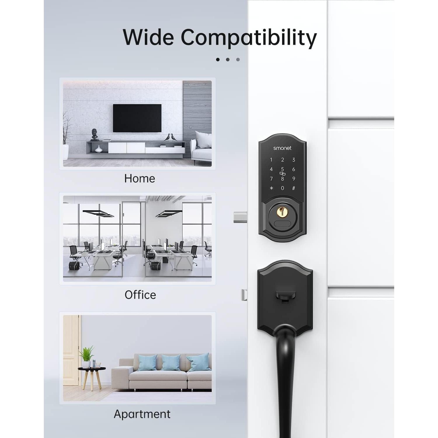 Cerradura Inteligente SMONET con Teclado Digital y Bluetooth