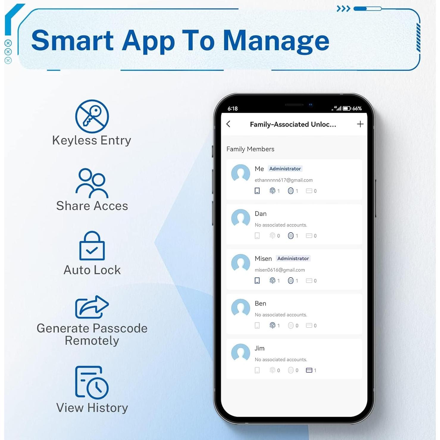 Cerradura Inteligente KUCACCI con Teclado y Huella Dactilar