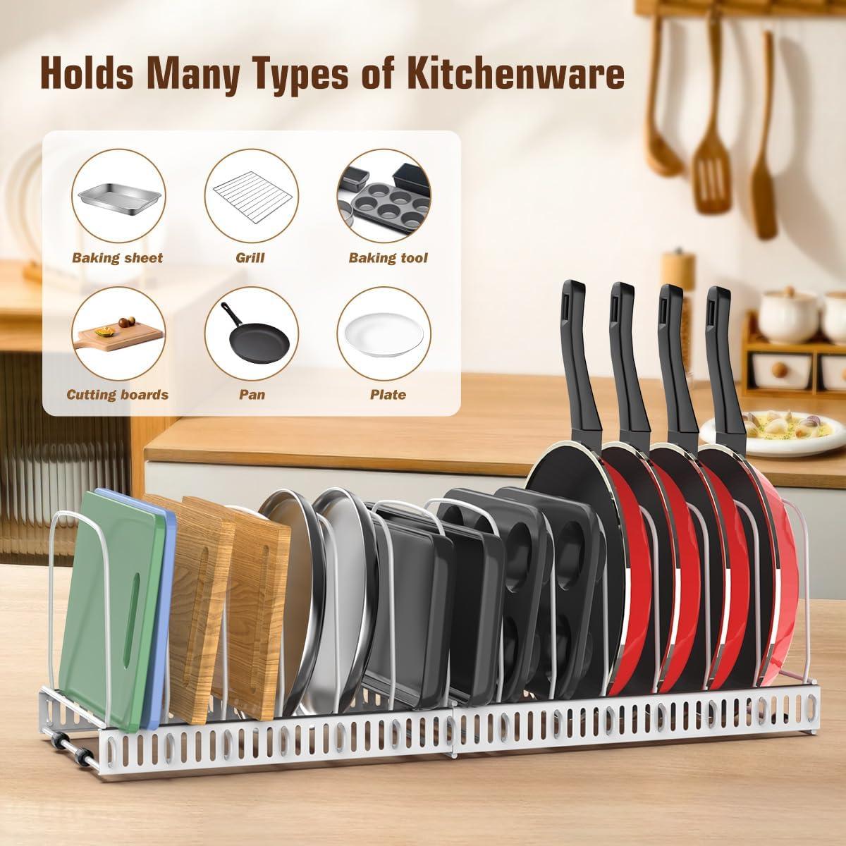 Organizador de Cocina Housolution Blanco con 14 Divisores Ajustables