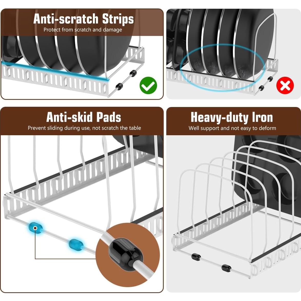 Organizador de Cocina Housolution Blanco con 14 Divisores Ajustables