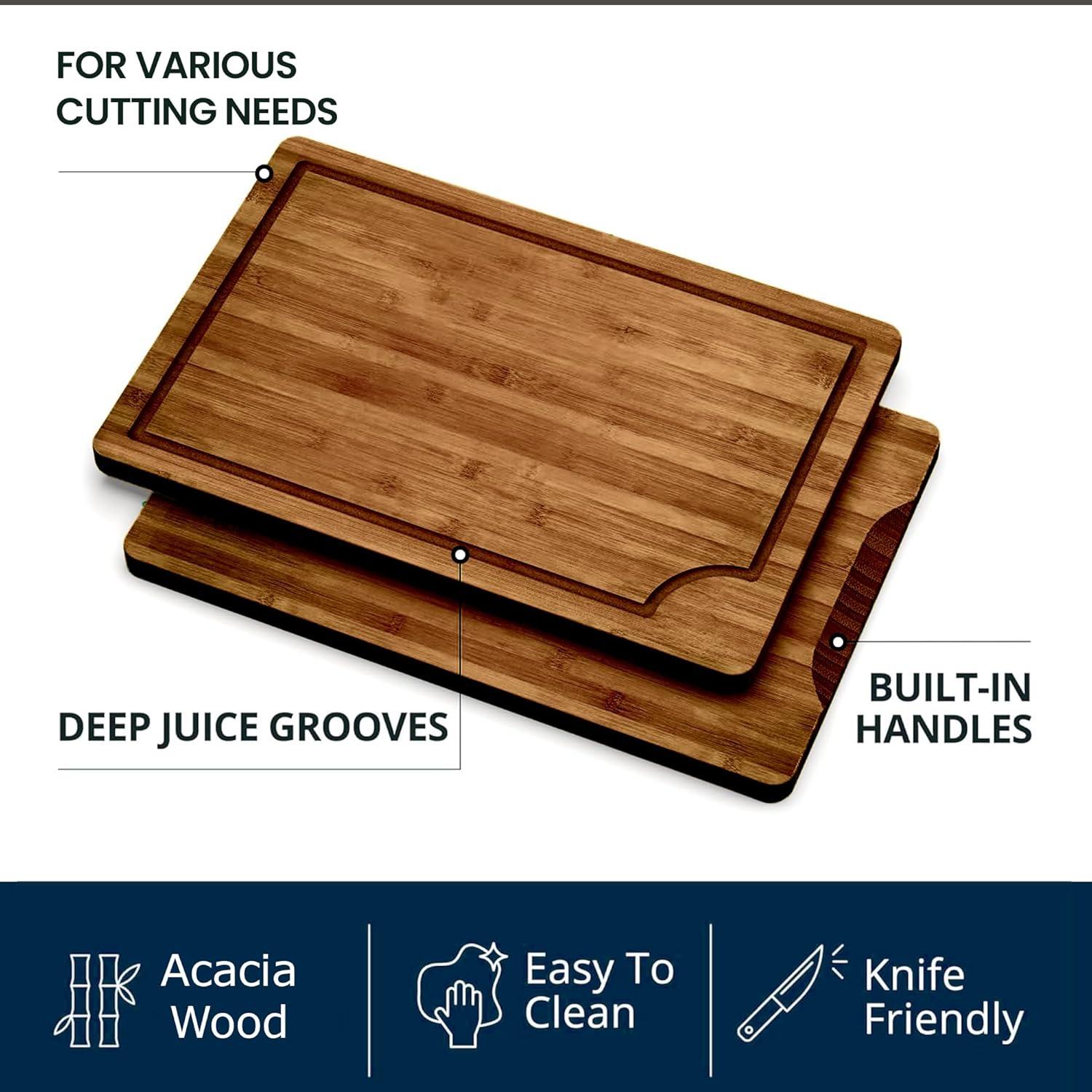 Juego de 3 Tablas de Cortar de Madera Acacia STORE INDYA
