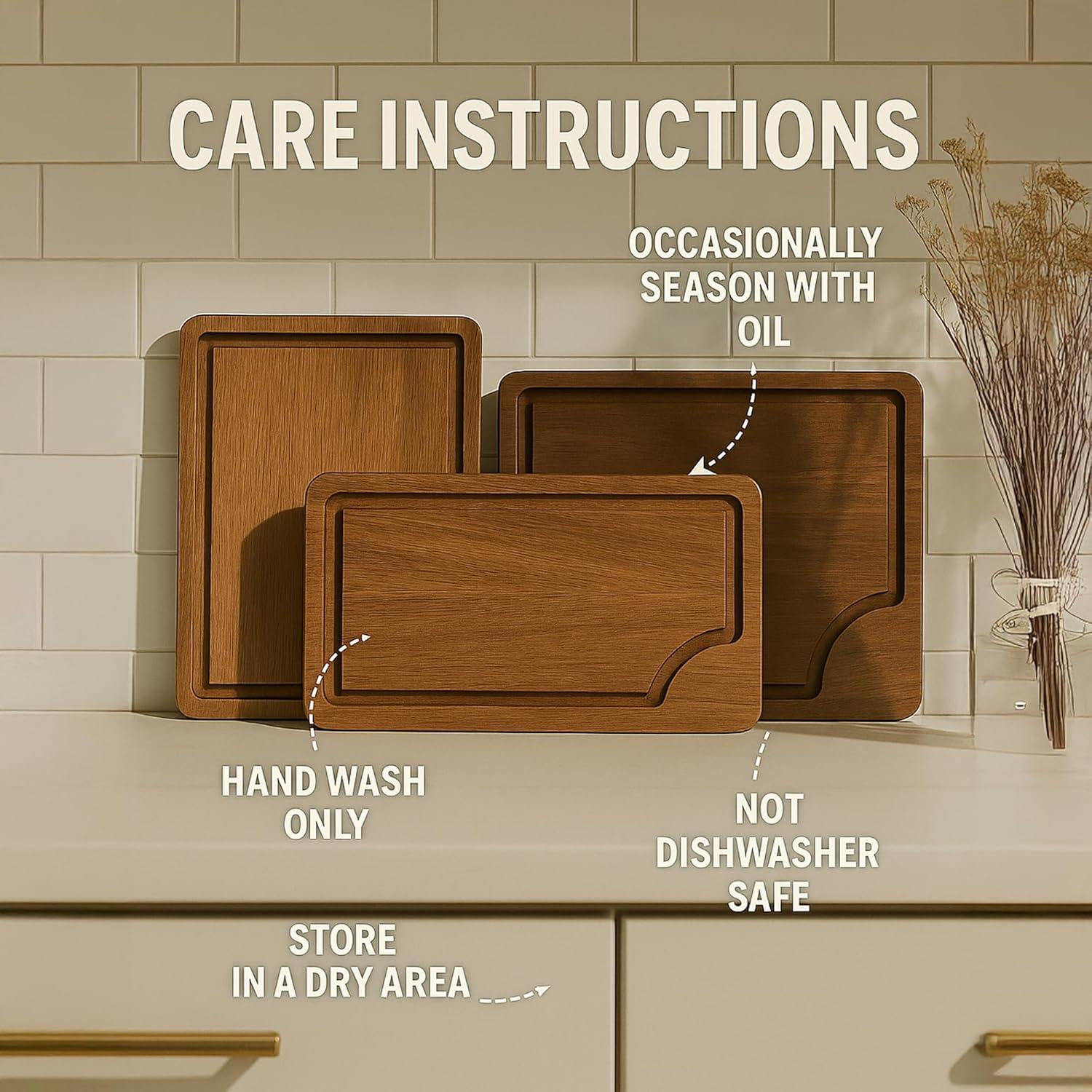 Juego de 3 Tablas de Cortar de Madera Acacia STORE INDYA