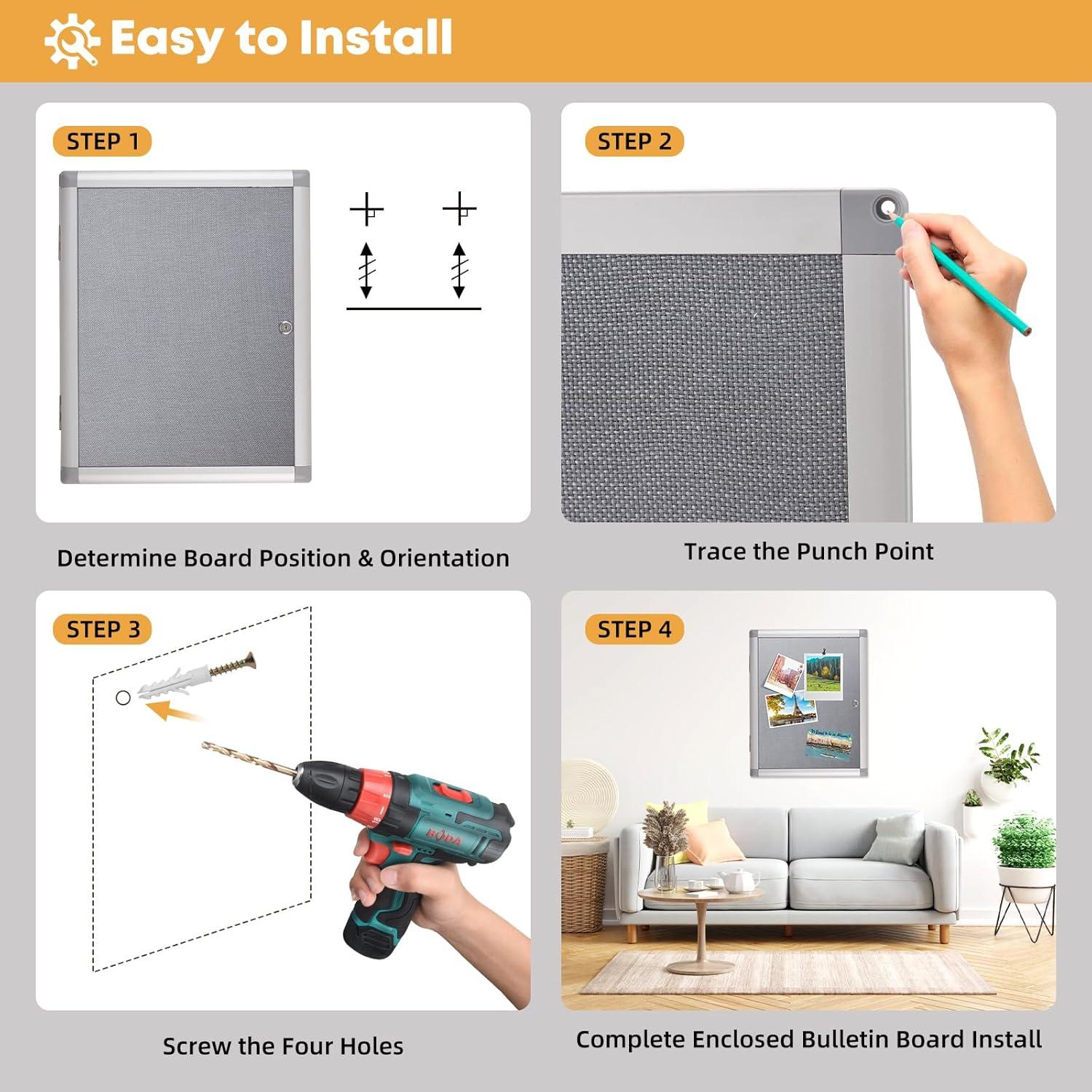 Tablero de Anuncios Cerrado YOKUGO 50.8x40.6cm Impermeable