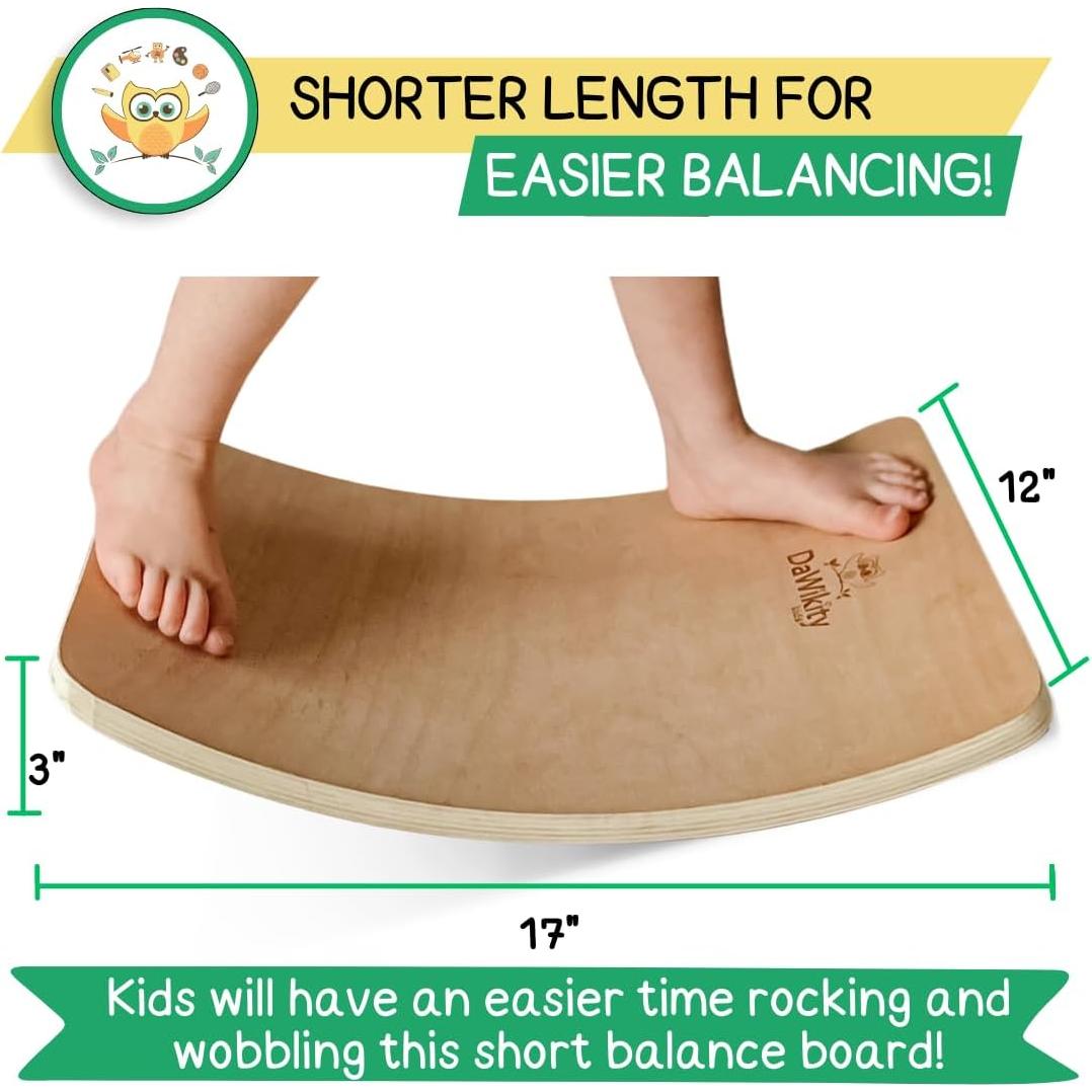 Tabla de Equilibrio de Madera DaWikity Kids 43x30 cm para Niños