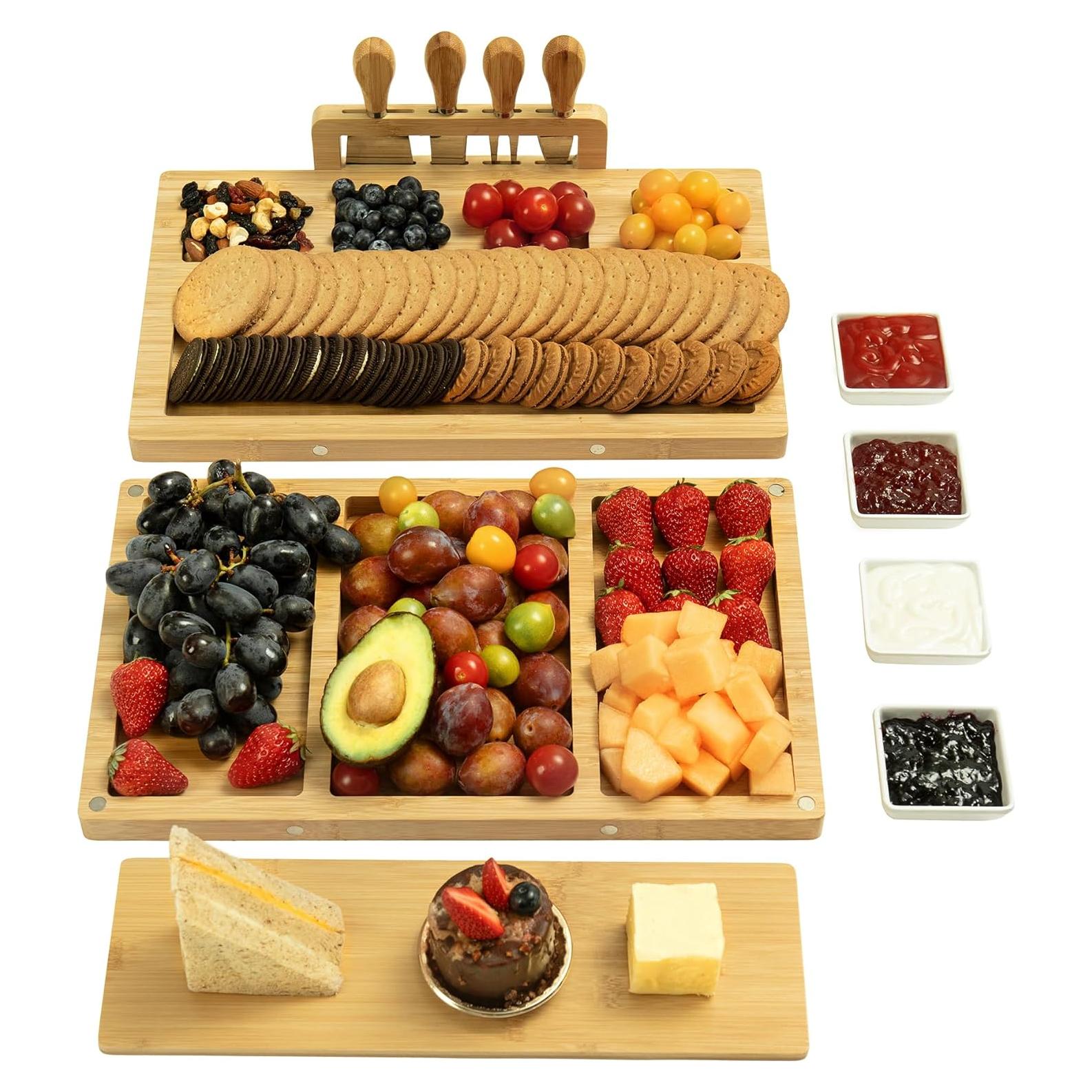 Juego de bandeja de charcutería drmvalg con cuchillos y tazones