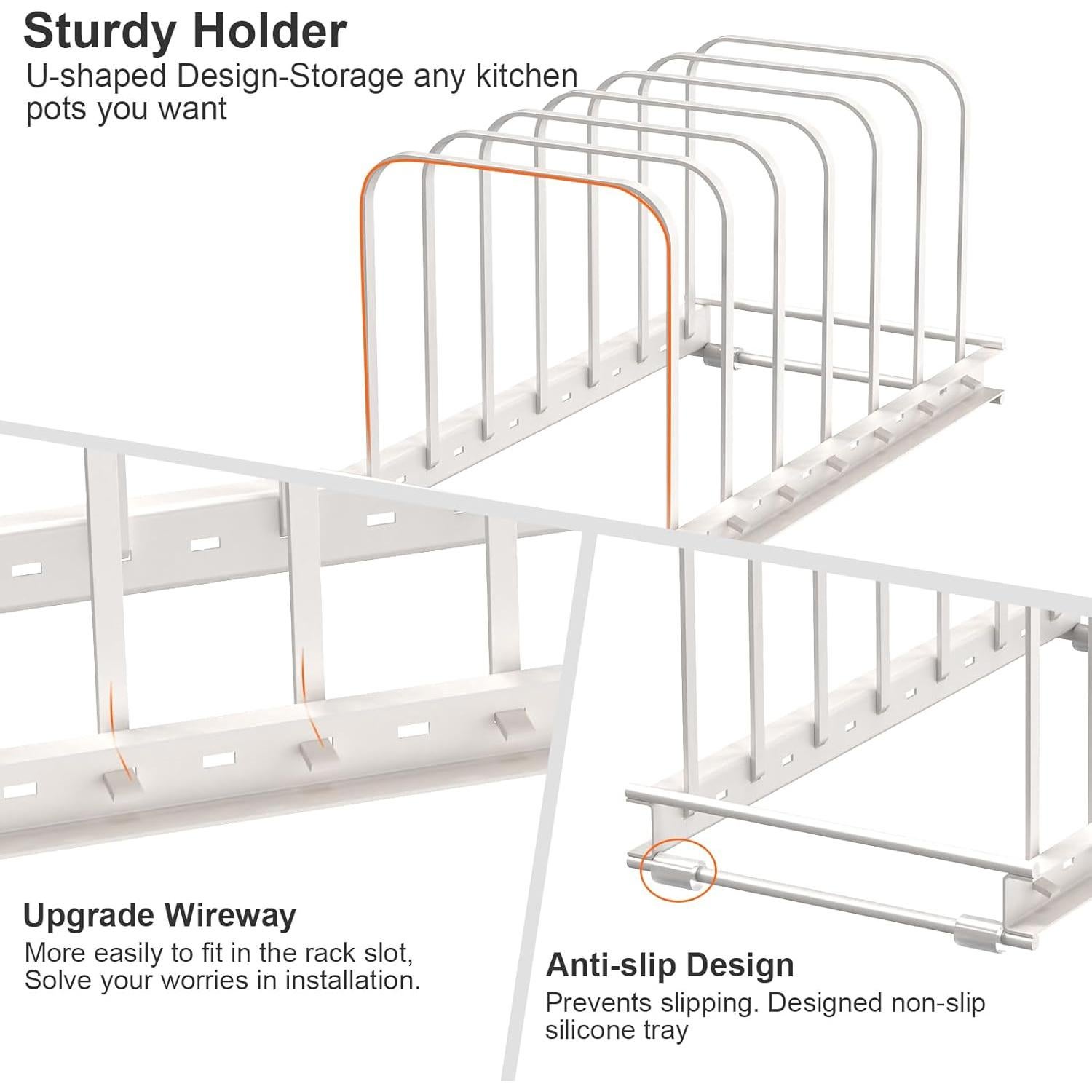 Organizador de Utensilios de Hornear TEAMOLA 2 Pcs Ajustable Blanco