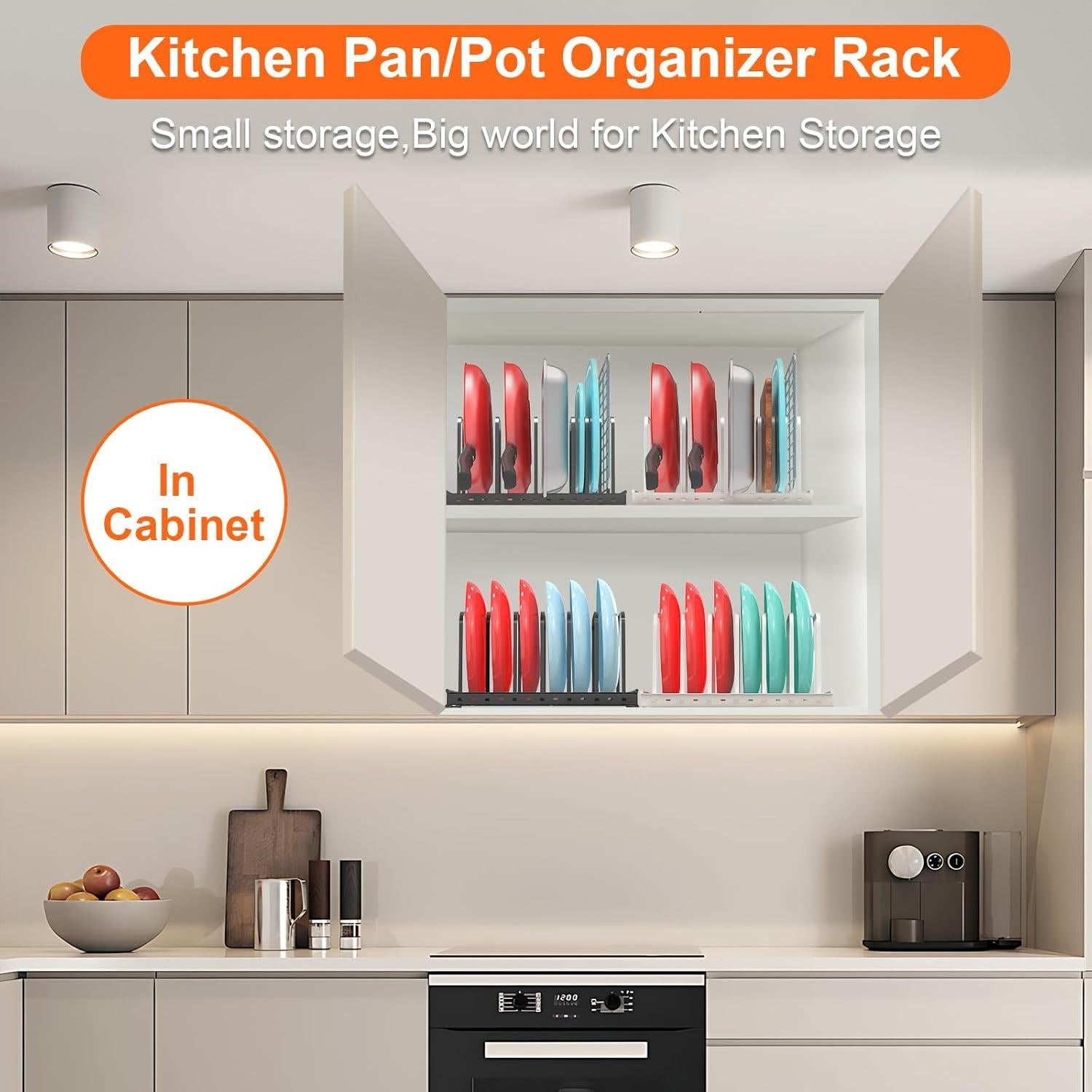 Organizador de Utensilios de Hornear TEAMOLA 2 Pcs Ajustable Blanco