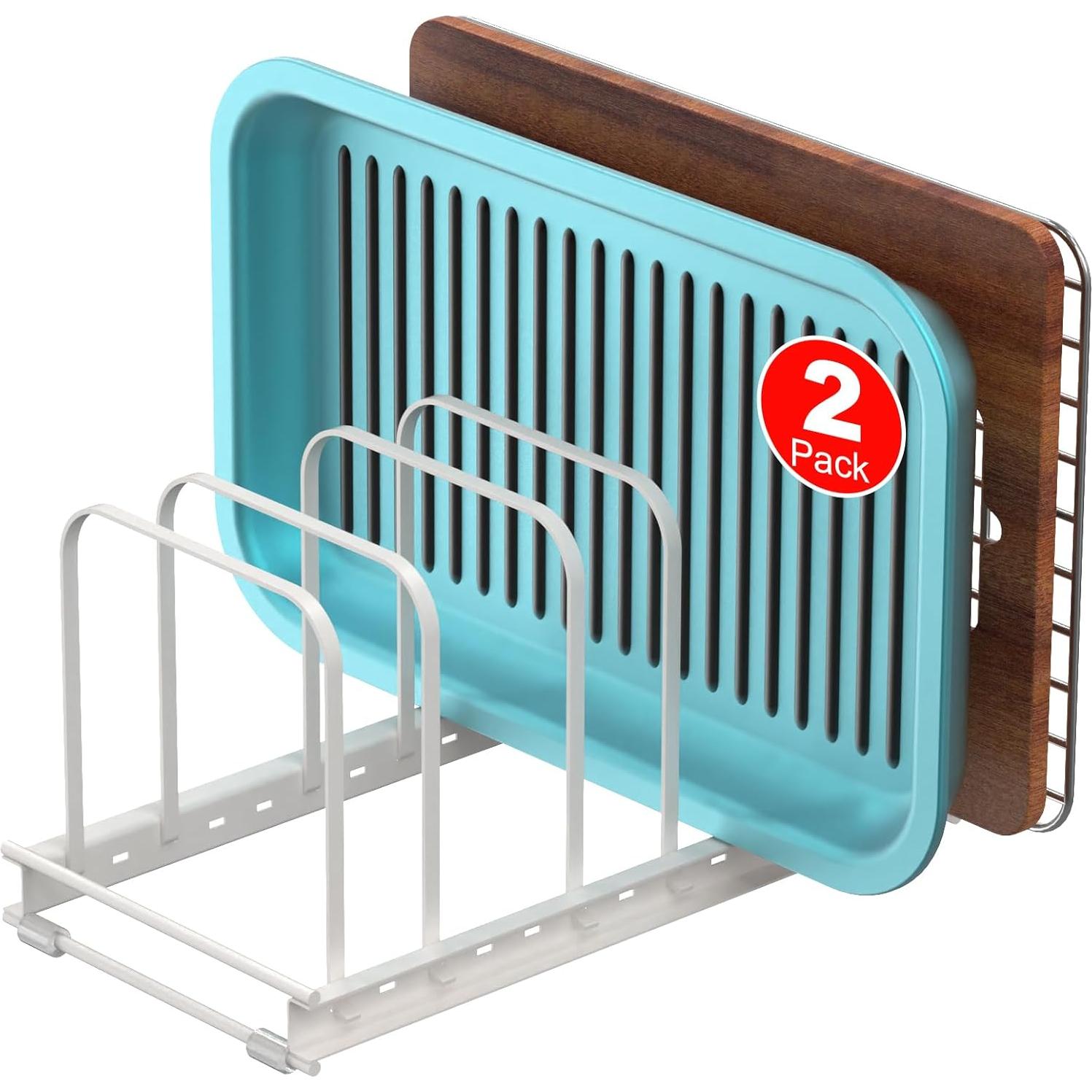 Organizador de Utensilios de Hornear TEAMOLA 2 Pcs Ajustable Blanco