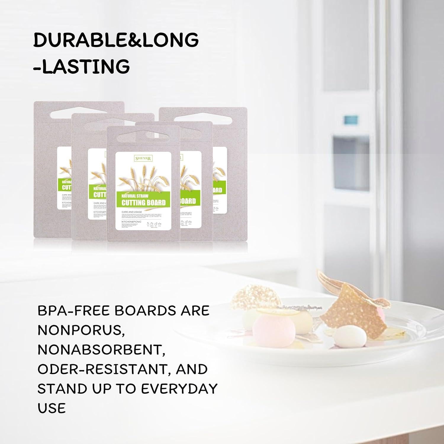 Tabla de Cortar Ecológica zzsbrm 25.4x16cm Fibra de Paja