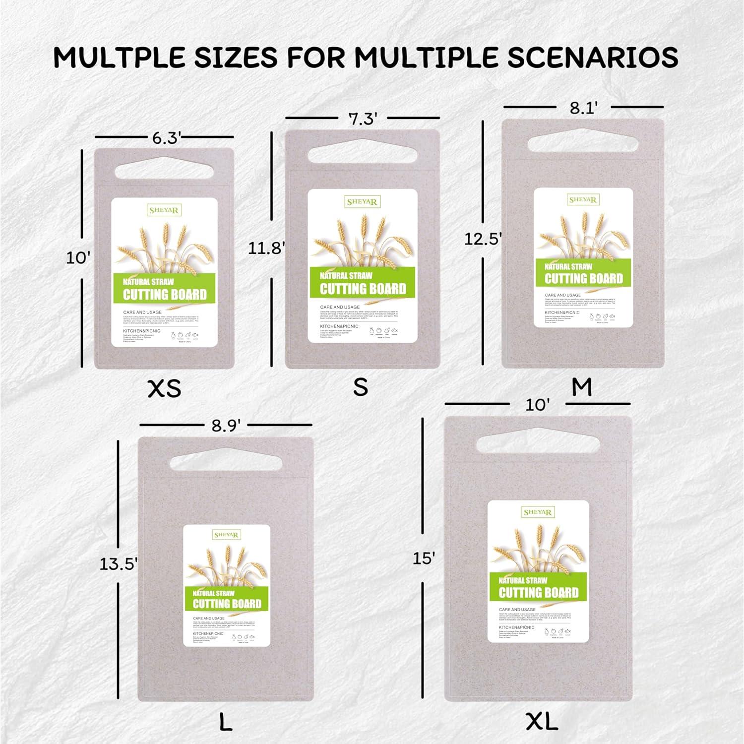 Tabla de Cortar Ecológica zzsbrm 25.4x16cm Fibra de Paja