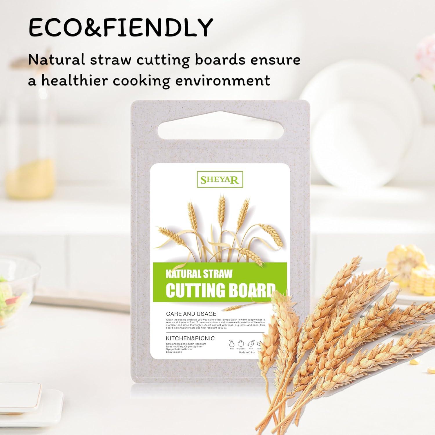 Tabla de Cortar Ecológica zzsbrm 25.4x16cm Fibra de Paja