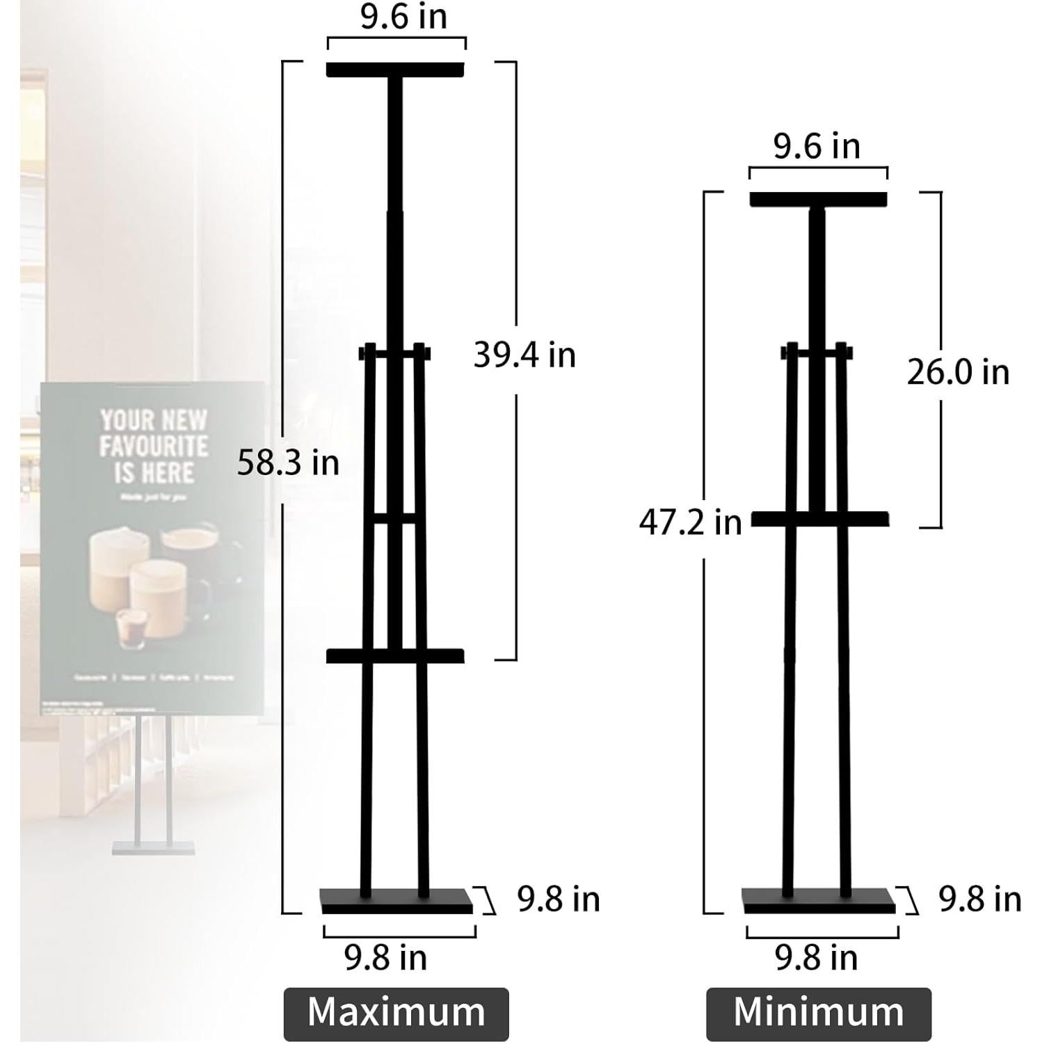 Soporte de Carteles Retráctil Skybok 2 Paquete Metal Negro