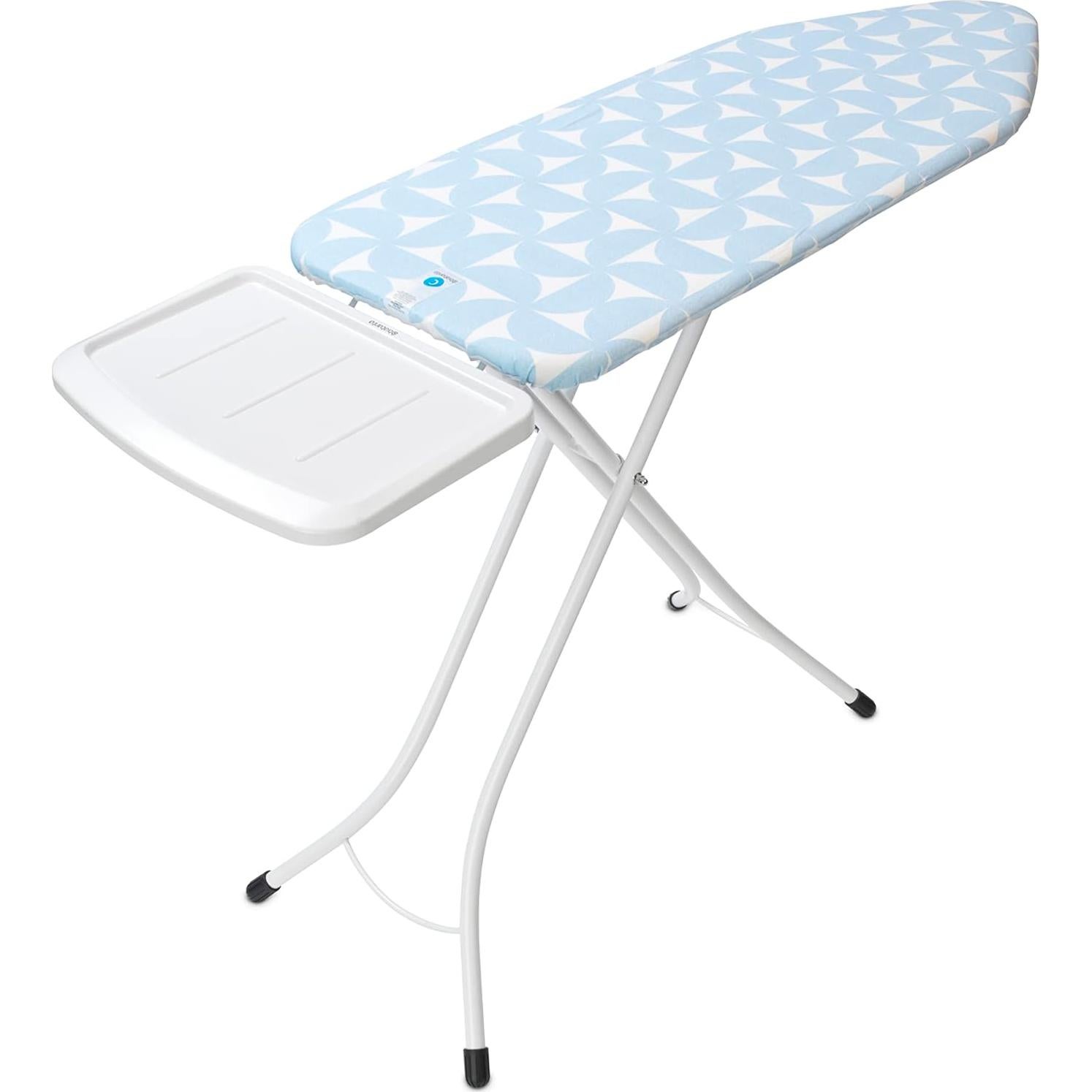 Size C Ironing Board (49x18 in) 7 Height Options, Solid Steam Unit Holder (Fresh Breeze) Non-Slip Feet, Anti-Collapse Child Locks