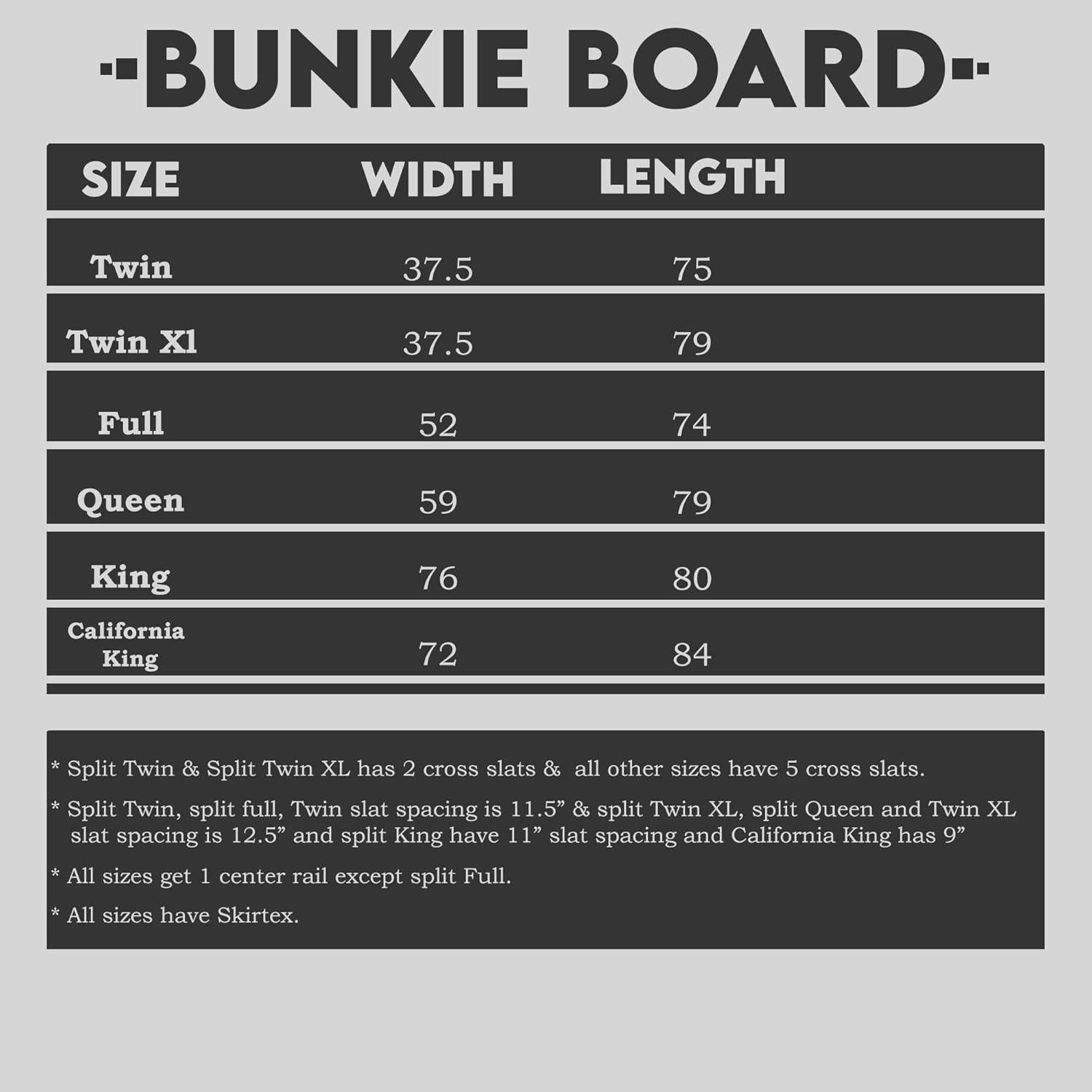 Tablero Bunkie Dividido Zutan 1.5" para Cama Twin XL