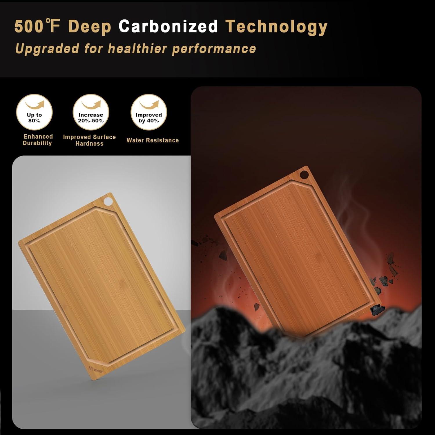 Set de 4 Tablas de Cortar de Bambú Carbonizado Hiware