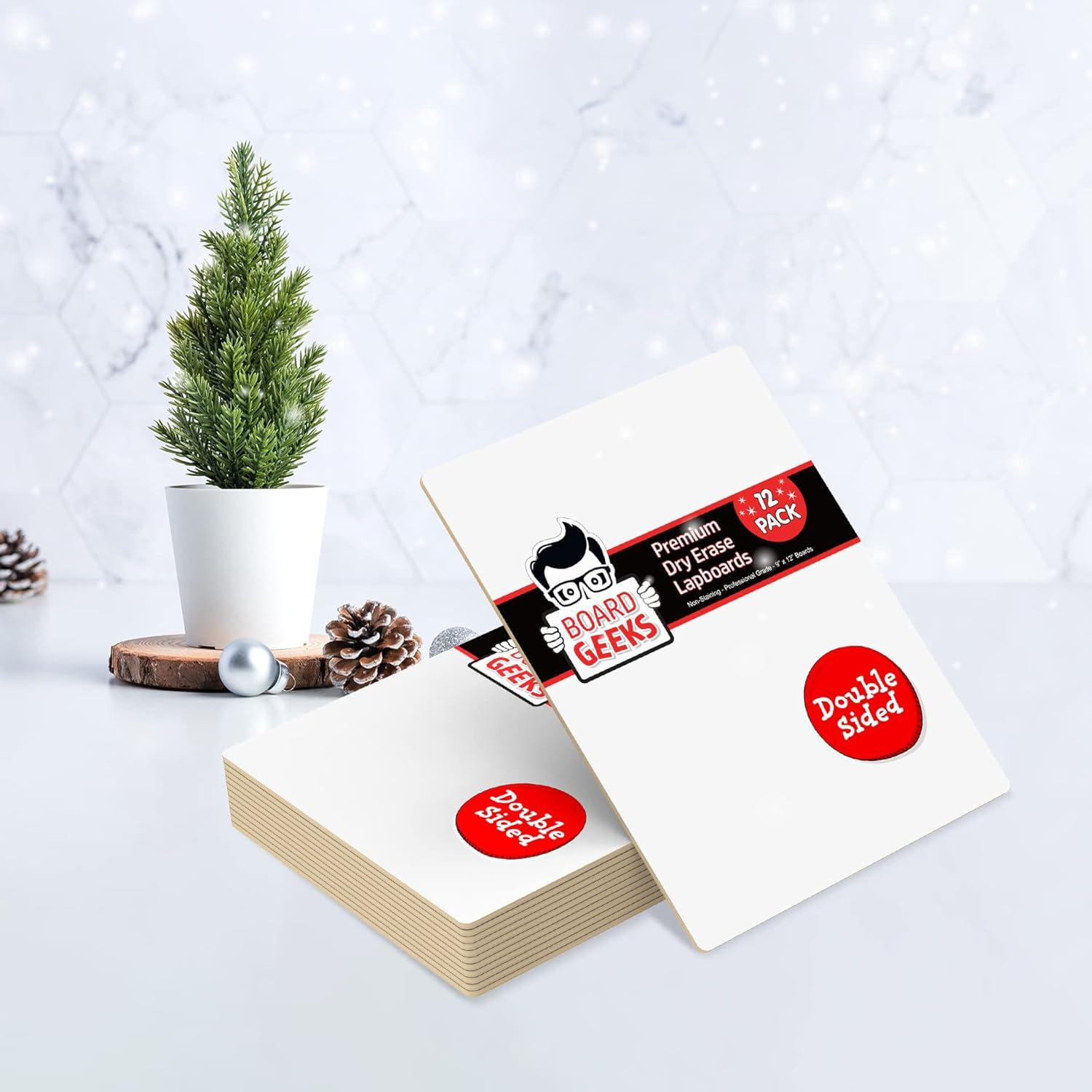 Paquete de 12 Tableros Blancos Doble Cara 34.5x27.2cm Board Geeks