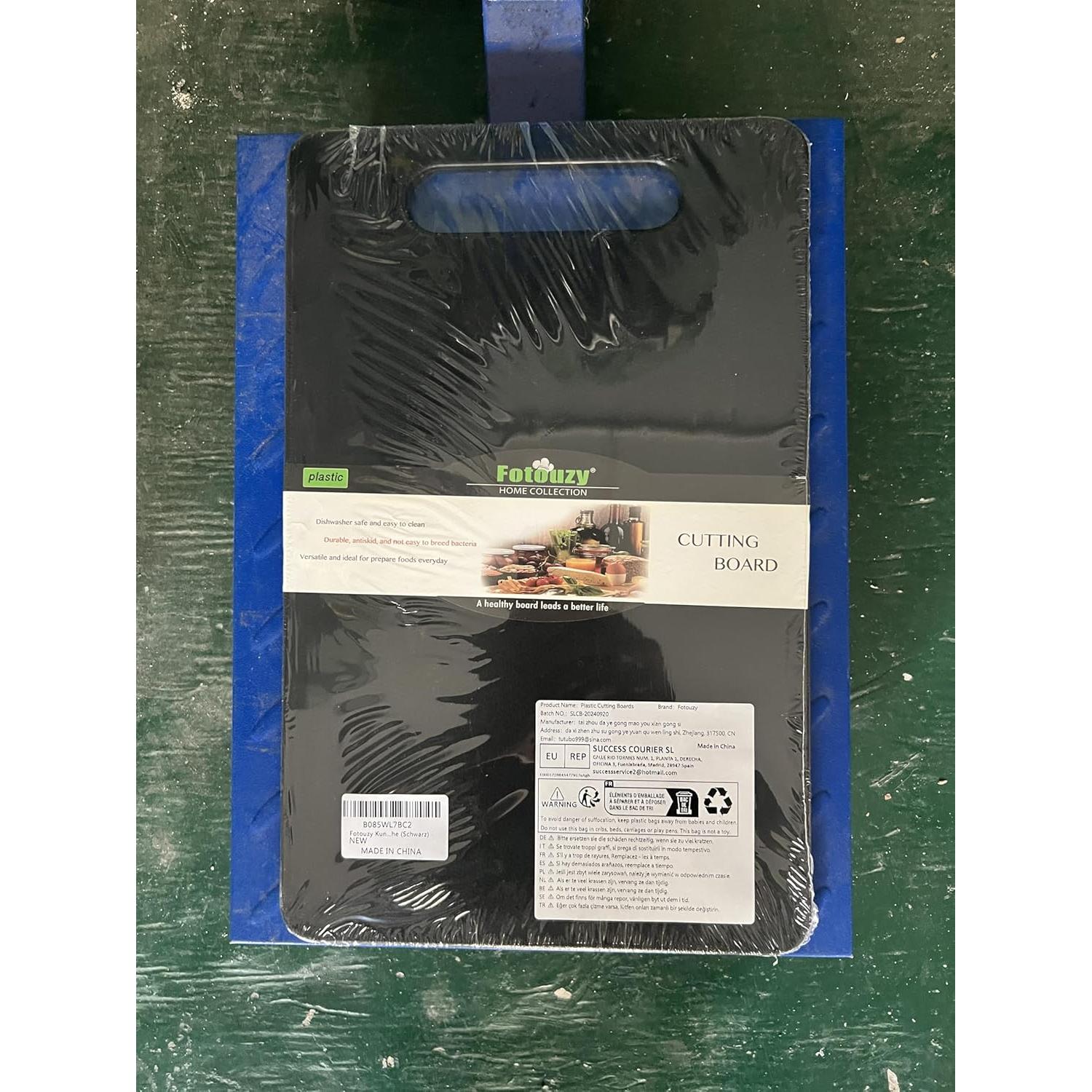 Tabla de Cortar Fotouzy Grande 39x25 cm Antideslizante PP Negro