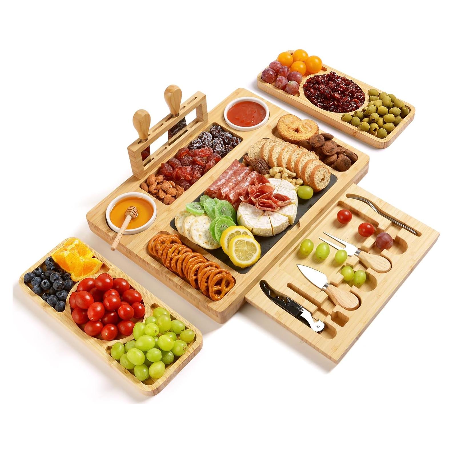 Tabla de Charcutería Grande ROCIRLAB con 2 Bandejas 63.5x30.5cm