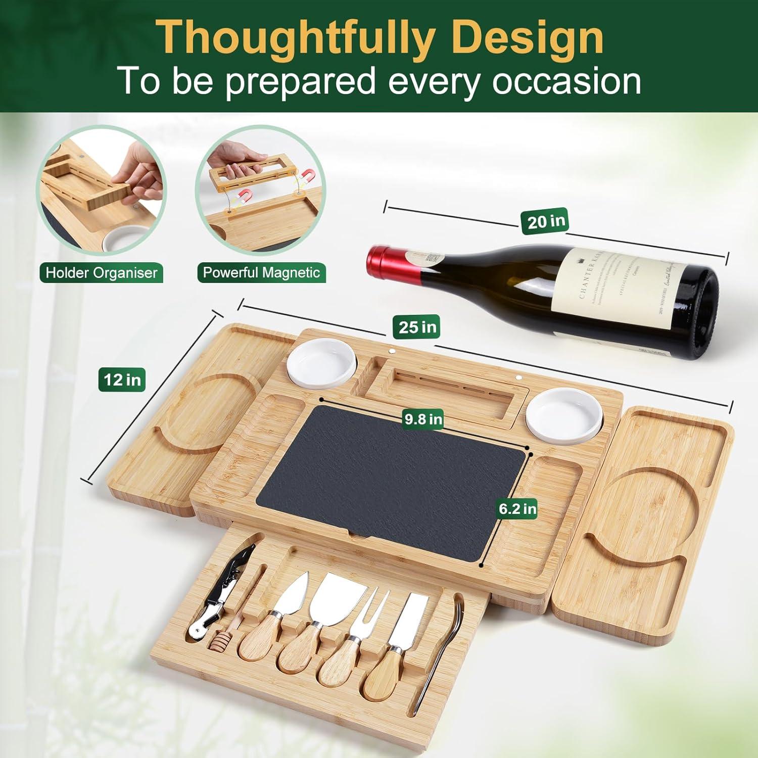 Tabla de Charcutería Grande ROCIRLAB con 2 Bandejas 63.5x30.5cm