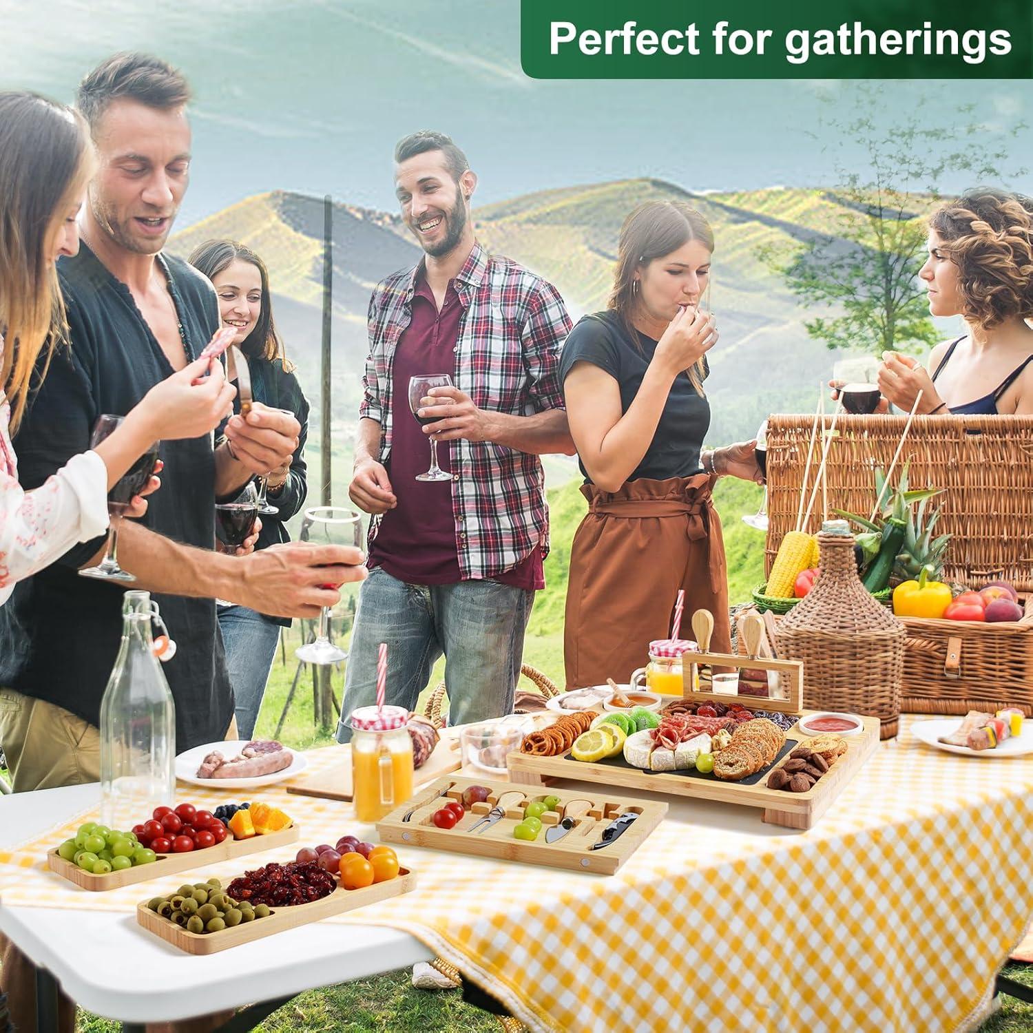 Tabla de Charcutería Grande ROCIRLAB con 2 Bandejas 63.5x30.5cm