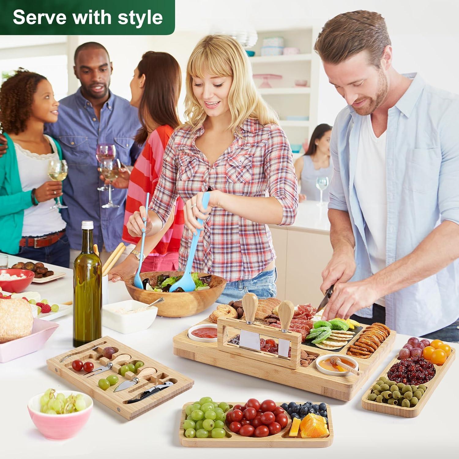 Tabla de Charcutería Grande ROCIRLAB con 2 Bandejas 63.5x30.5cm