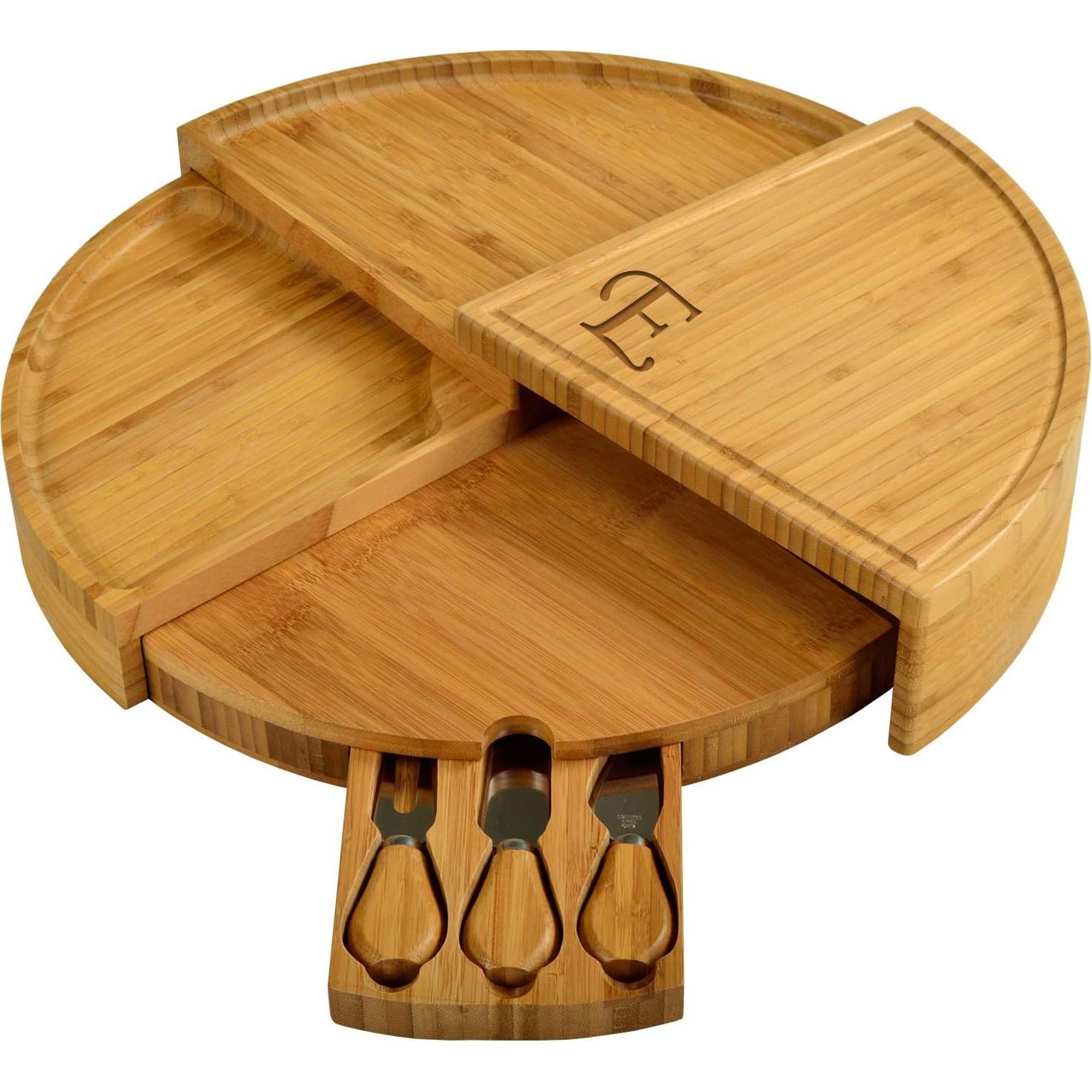 Tabla de Charcutería Compacta Picnic en Ascot de Bambú 45.72 cm