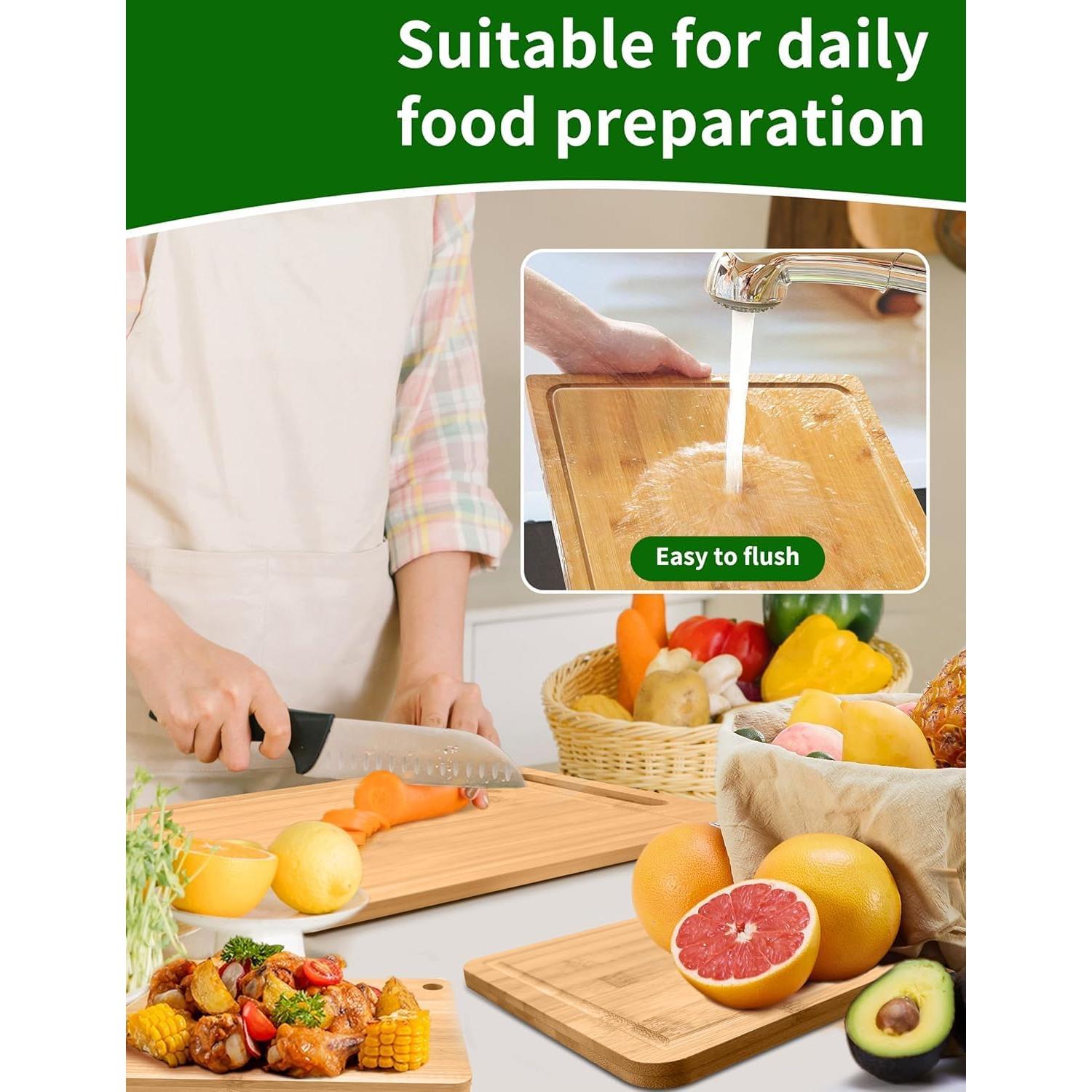 Set de Tablas de Cortar de Bambú Guojanfon 3 Piezas Ecológicas