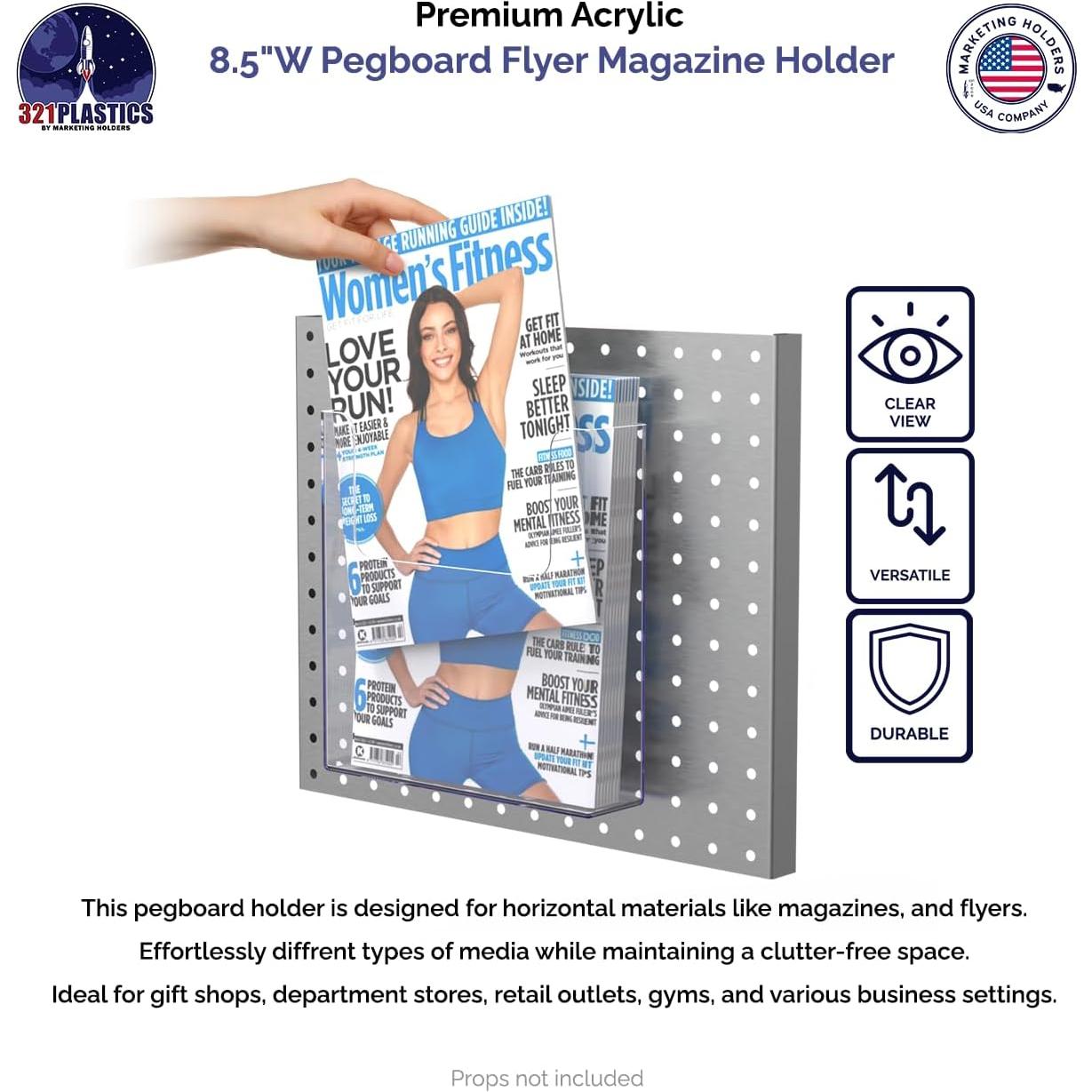 Soporte de Literatura Acrílico Transparente 22.9x25.4 cm Marketing Holders