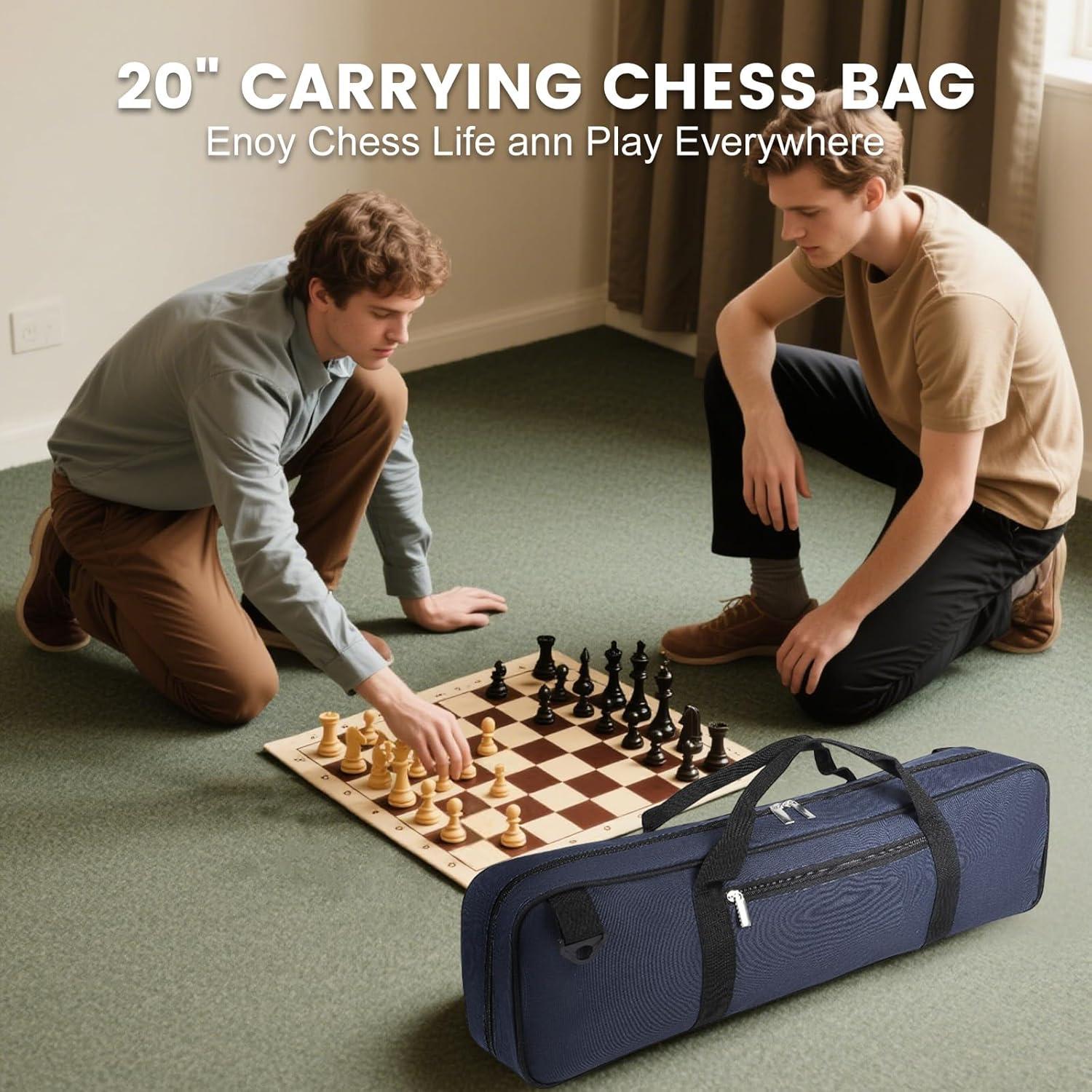 Bolsa de Ajedrez LEAP Azul con Compartimentos para Accesorios