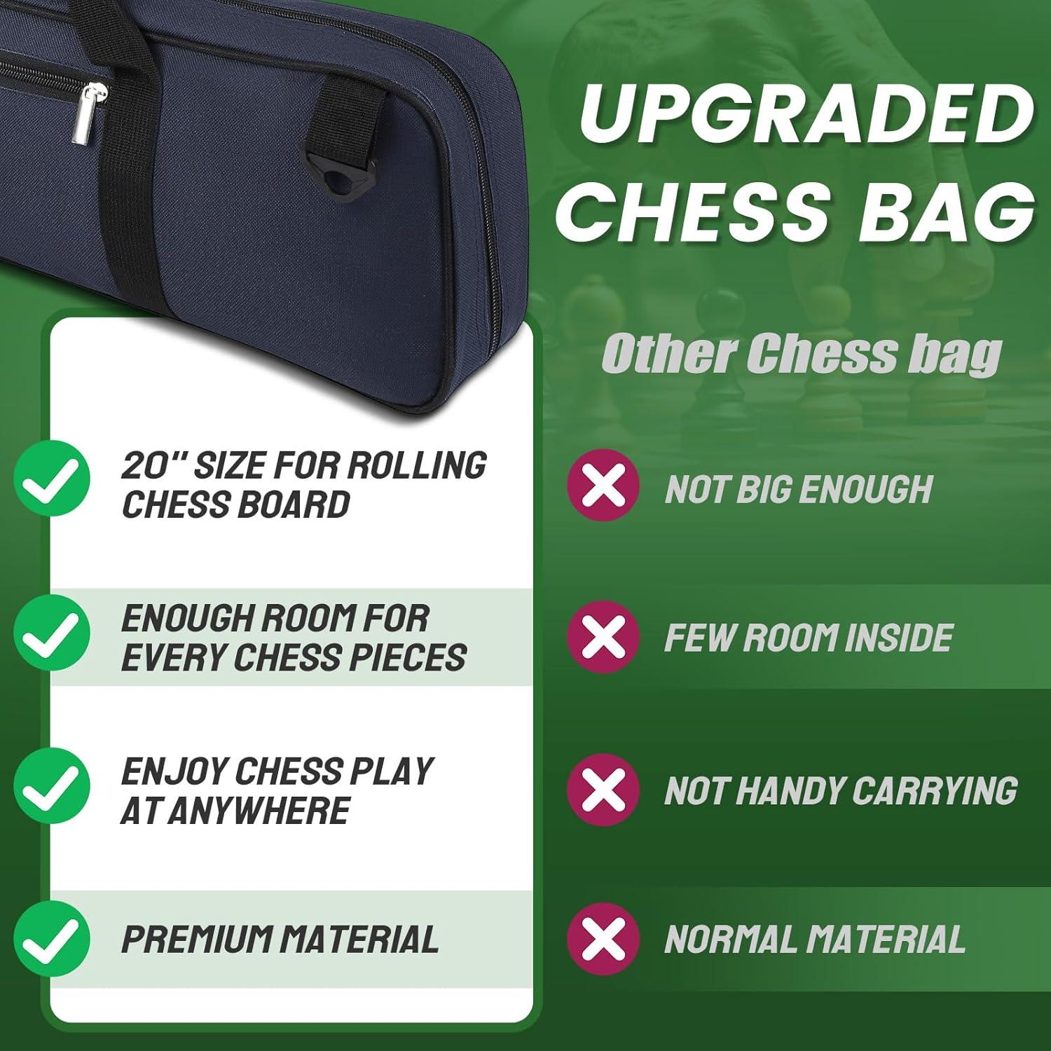 Bolsa de Ajedrez LEAP Azul con Compartimentos para Accesorios