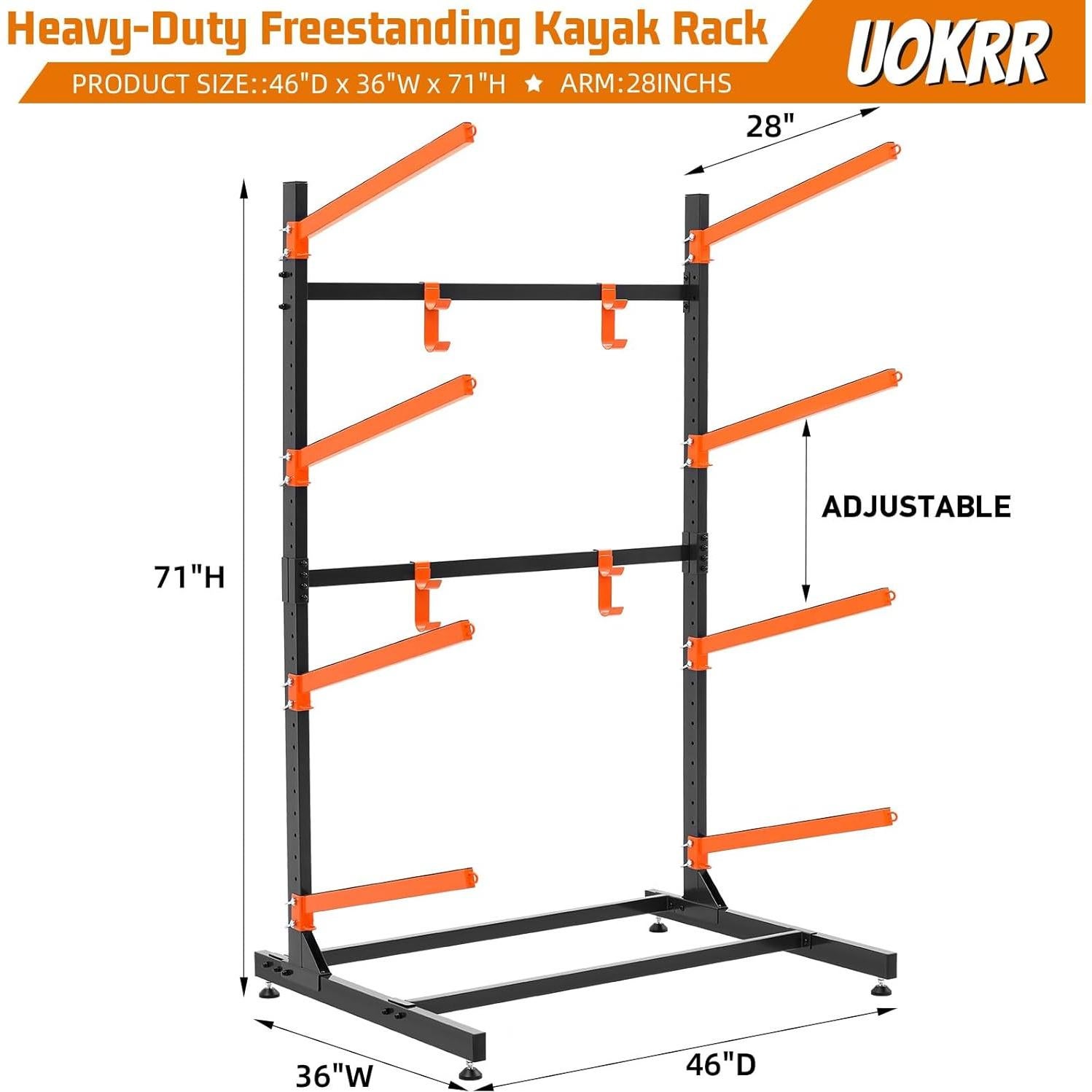 Estante de Almacenamiento de Kayak UOKRR 4 Niveles Ajustable