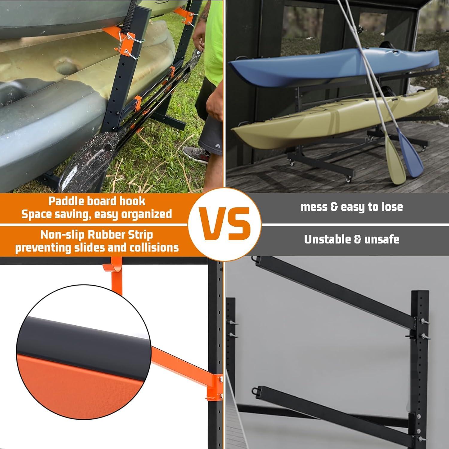 Estante de Almacenamiento de Kayak UOKRR 4 Niveles Ajustable