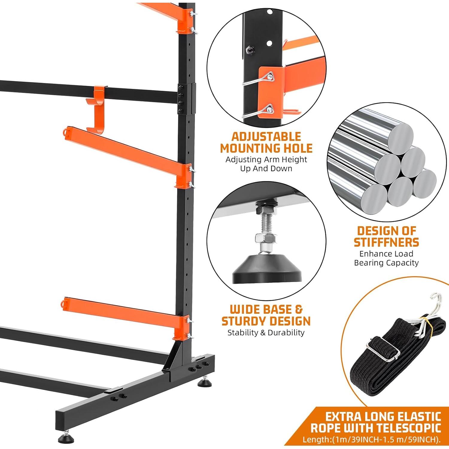 Estante de Almacenamiento de Kayak UOKRR 4 Niveles Ajustable