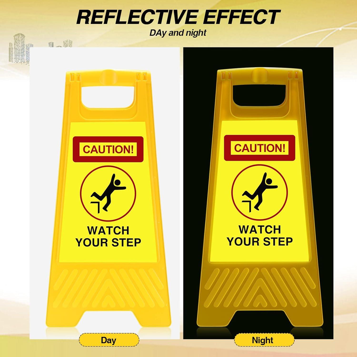 Señales Reflectantes Doble Cara Fuutreo 61x30cm Amarillo - 2 Pack