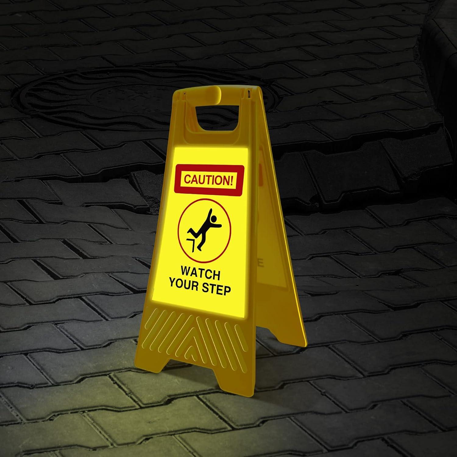 Señales Reflectantes Doble Cara Fuutreo 61x30cm Amarillo - 2 Pack