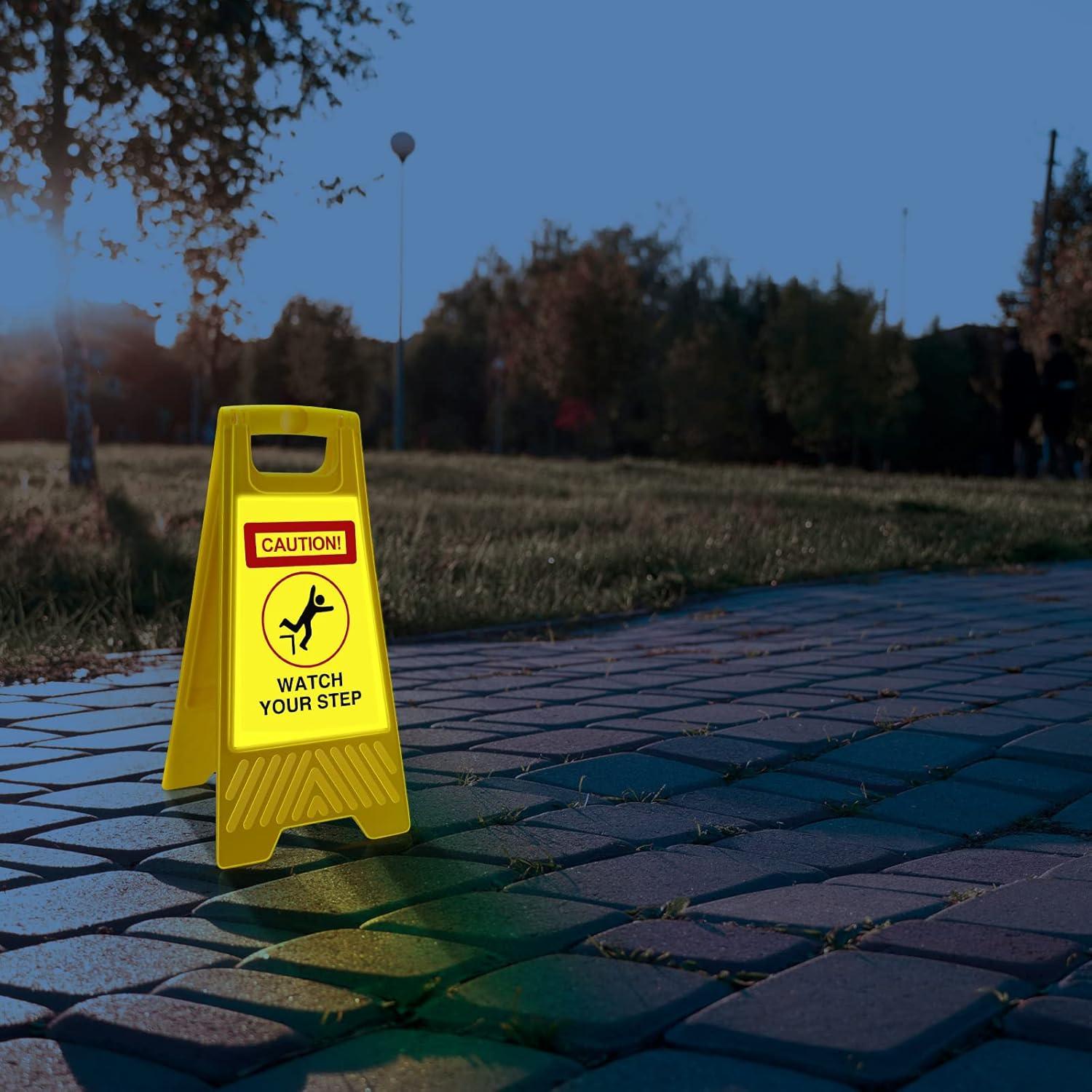 Señales Reflectantes Doble Cara Fuutreo 61x30cm Amarillo - 2 Pack