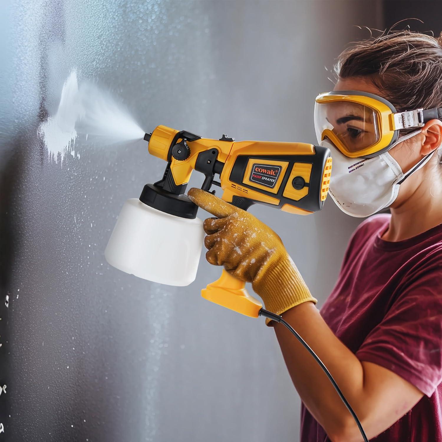 Paint Sprayer 1000W Powerful HVLP Spray Gun Electric Perfect for House Painting, Furniture, Cabinets, Walls, Doors, Fences 4 Nozzles for Precise Finish Easy to Clean