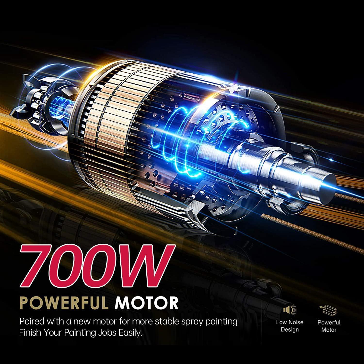 Paint Sprayer Tool 700W High Power Electric Spray Paint Gun Easy to Clean for Furniture Cabinets Fence Walls Door Garden Chairs Black,Easy to Clean, for Furniture