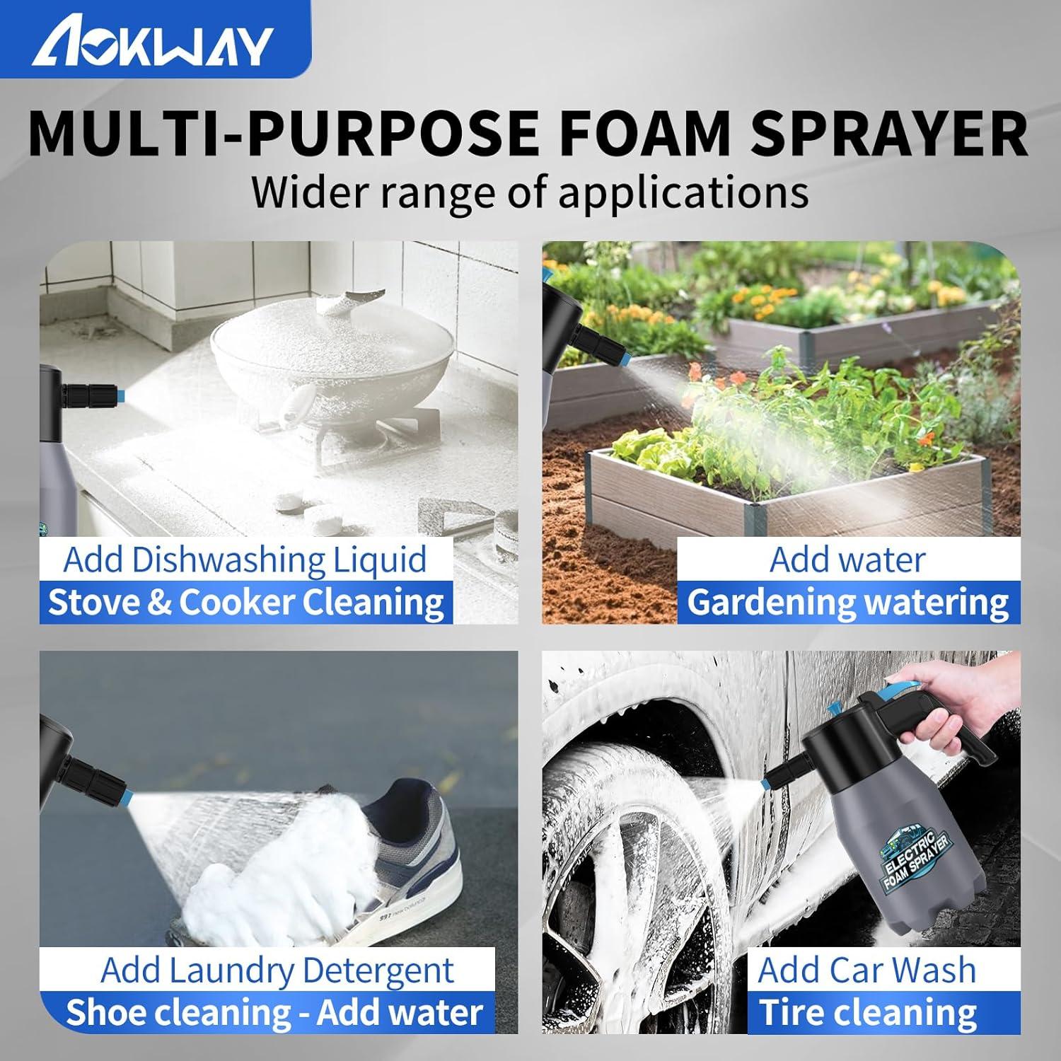 Pulverizador Eléctrico de Espuma Aokway 1.5L para Lavado de Autos