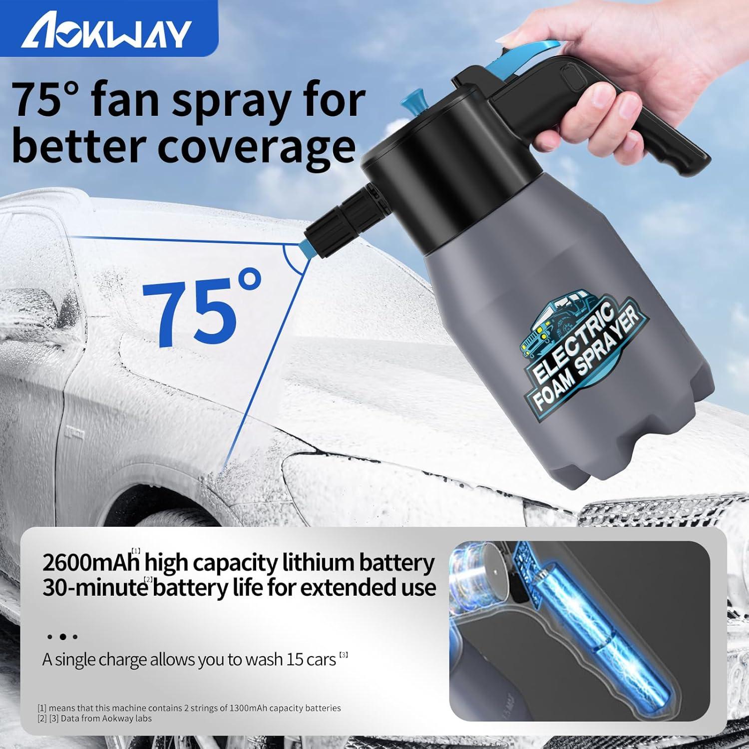 Pulverizador Eléctrico de Espuma Aokway 1.5L para Lavado de Autos
