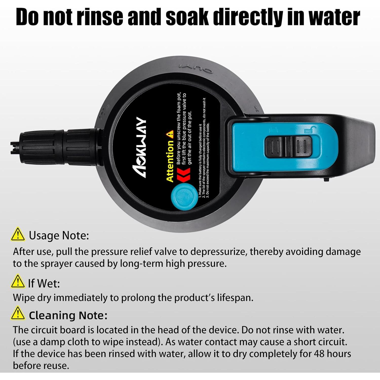 Pulverizador Eléctrico de Espuma Aokway 1.5L para Lavado de Autos