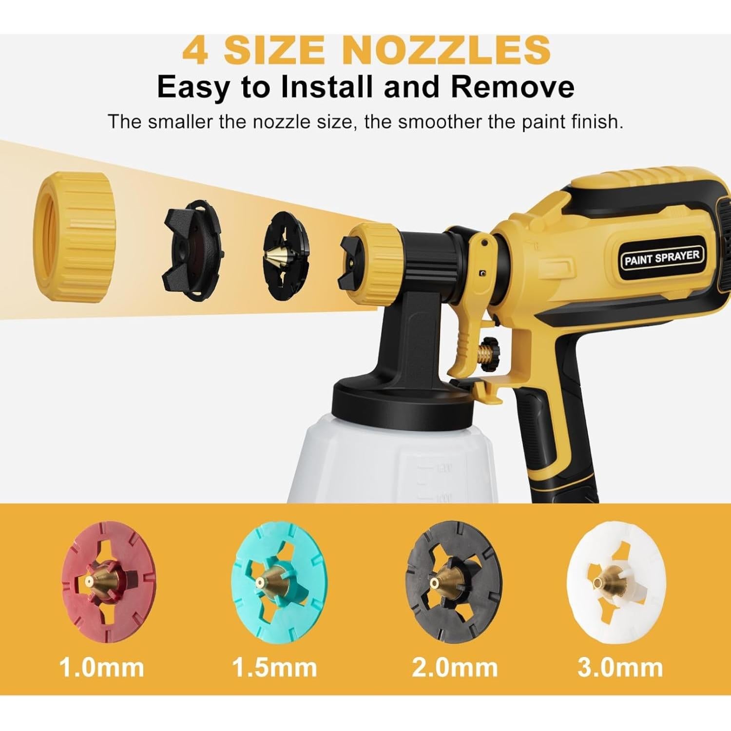 Pistola de Pintura HVLP PULENDY 700W 4 Boquillas 3 Patrones