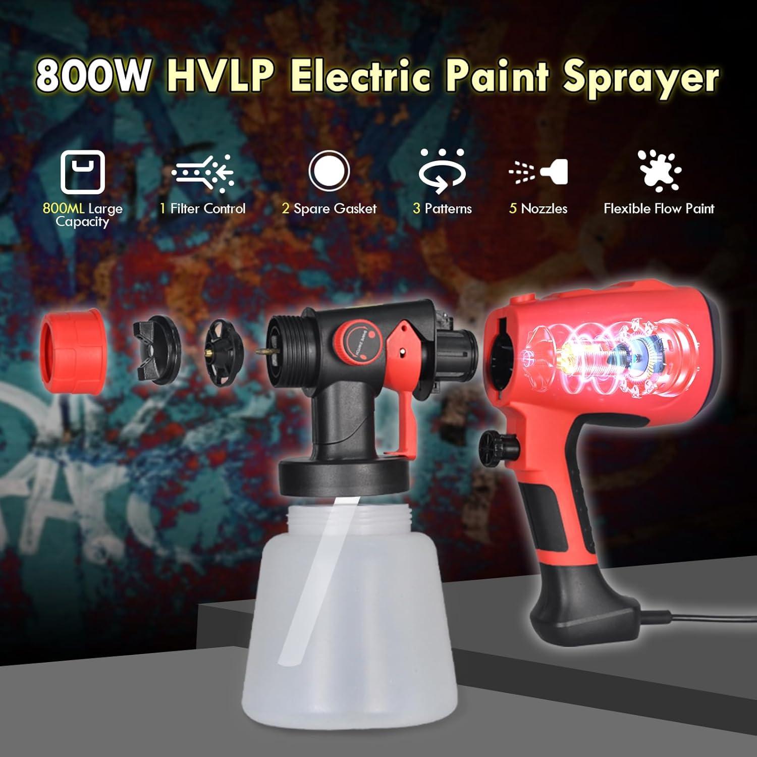 Pulverizador de Pintura Eléctrico SURLABA 800ml 800W 3 Patrones