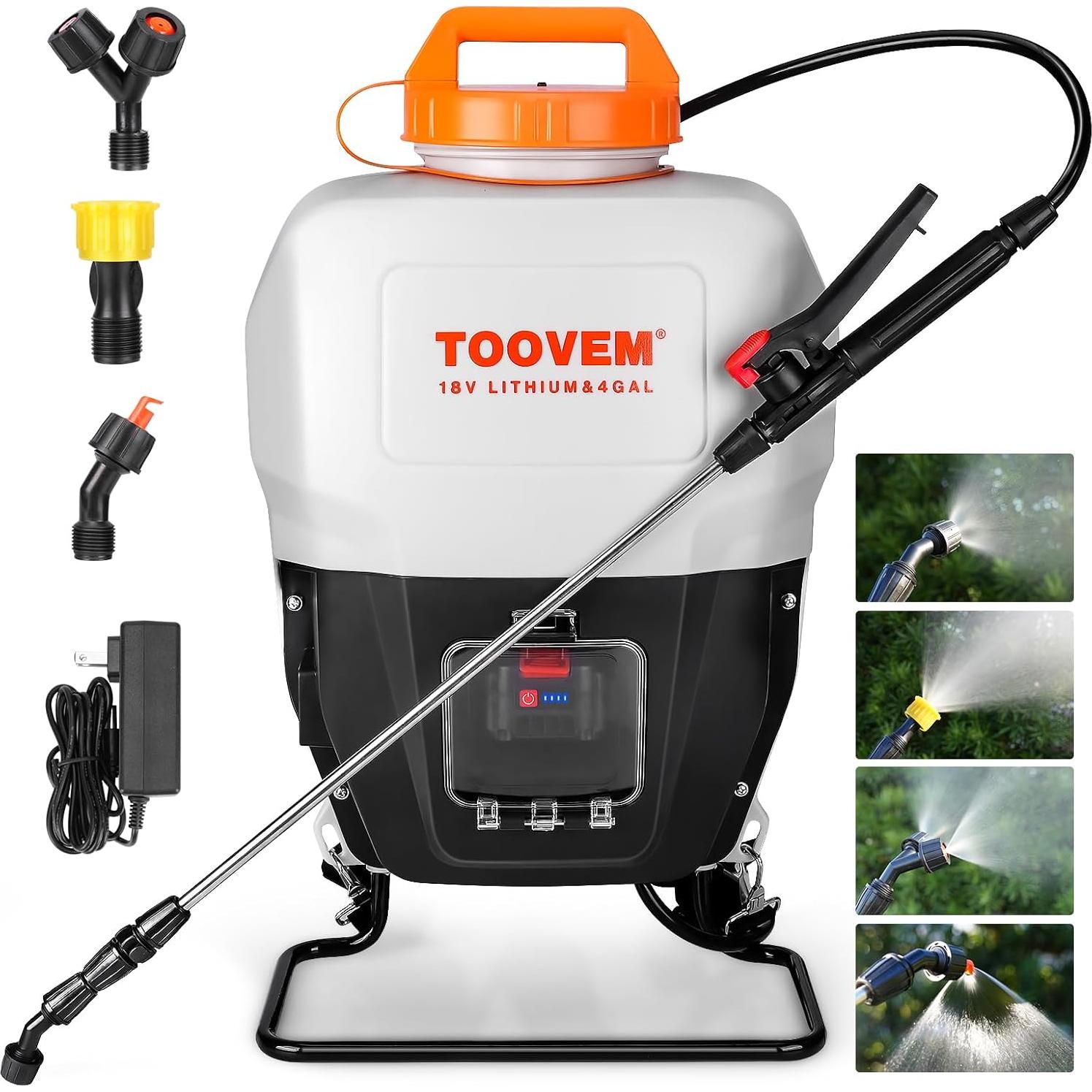 Pulverizador de Mochila Eléctrico TOOVEM 4 Galones 18V