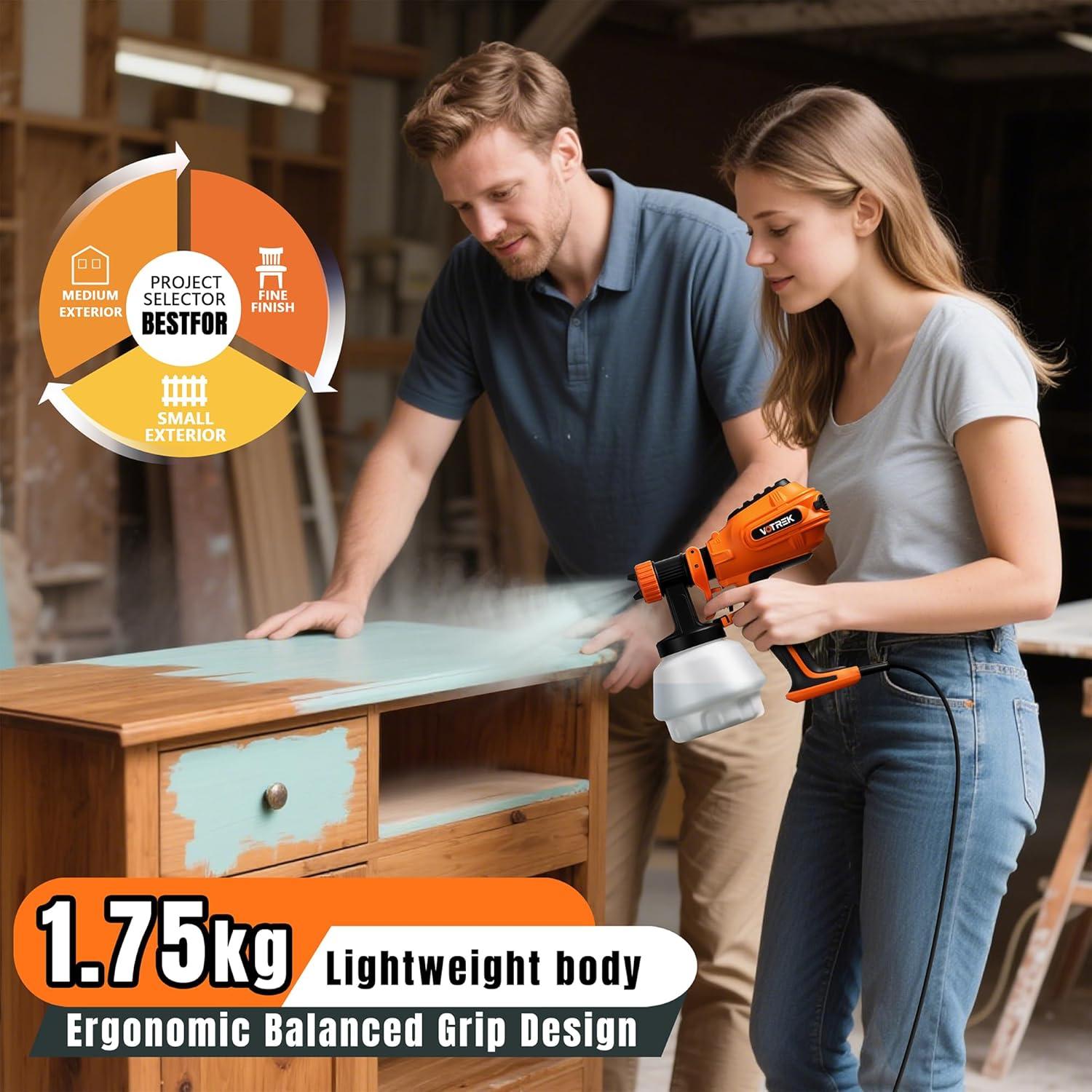 Pistola de Pulverización de Pintura VOTREK SPA8010 1200ml